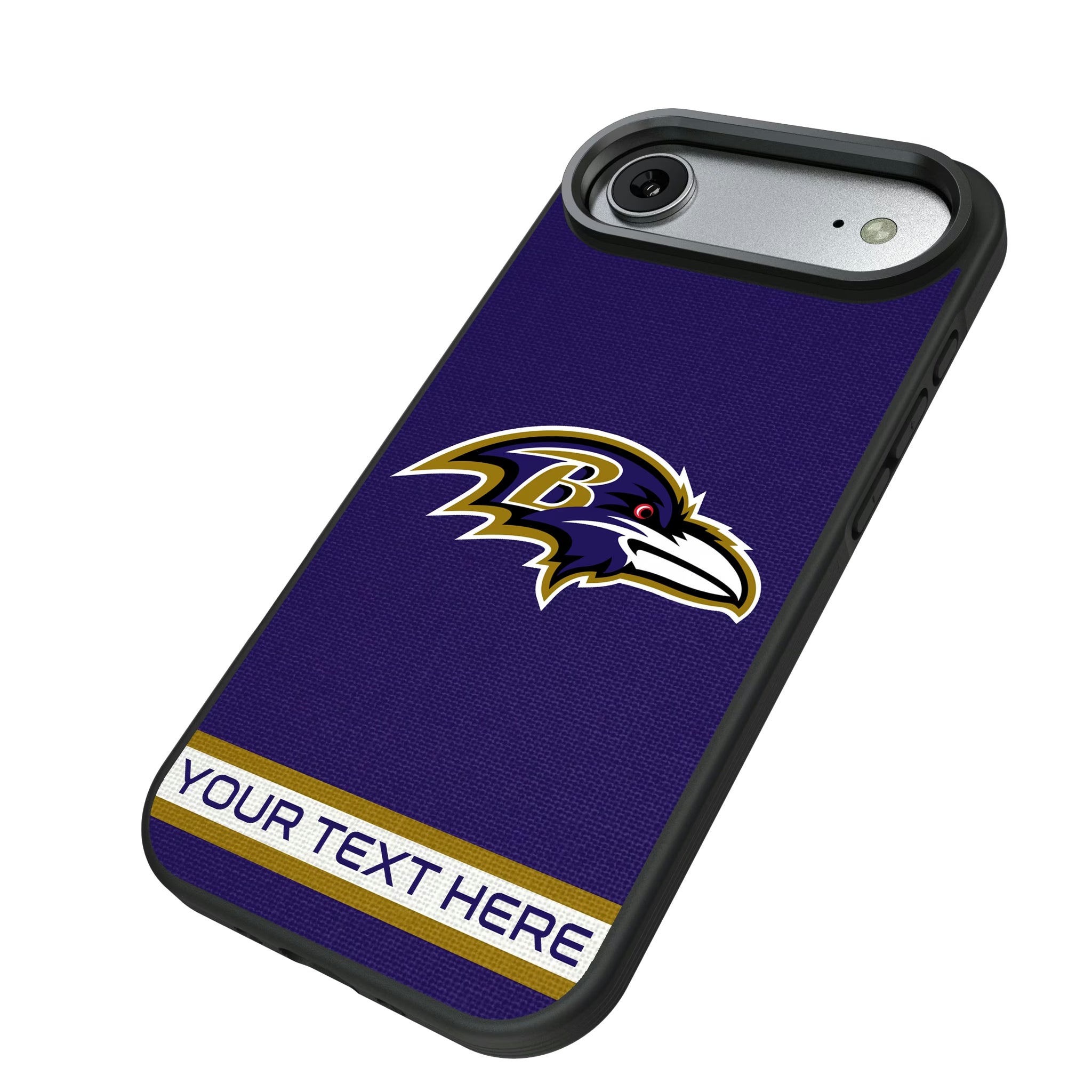 Baltimore Ravens Personalized Stripe iPhone Bump Phone Case for Apple iPhone - Isometric View#Device_iPhone Air