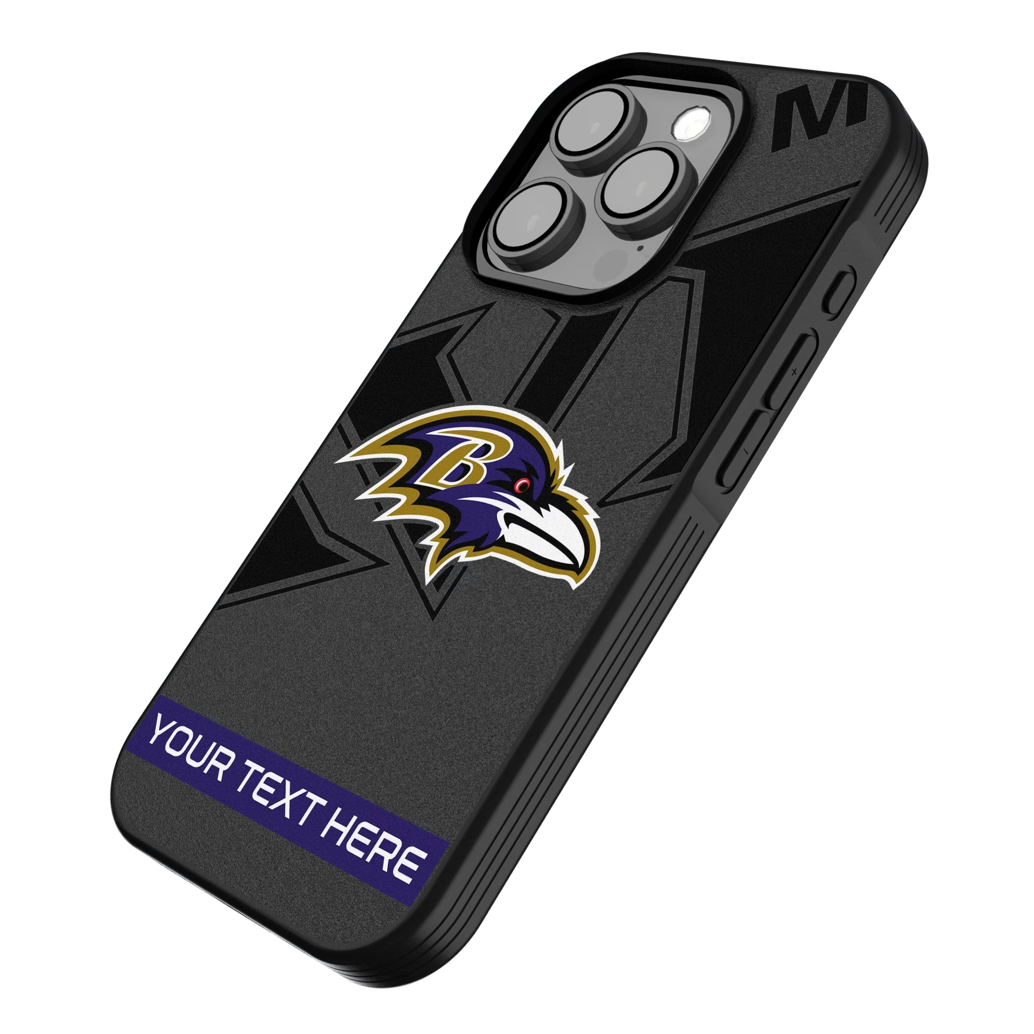 Baltimore Ravens Personalized Tilt iPhone Bump Phone Case for Apple iPhone - Isometric View