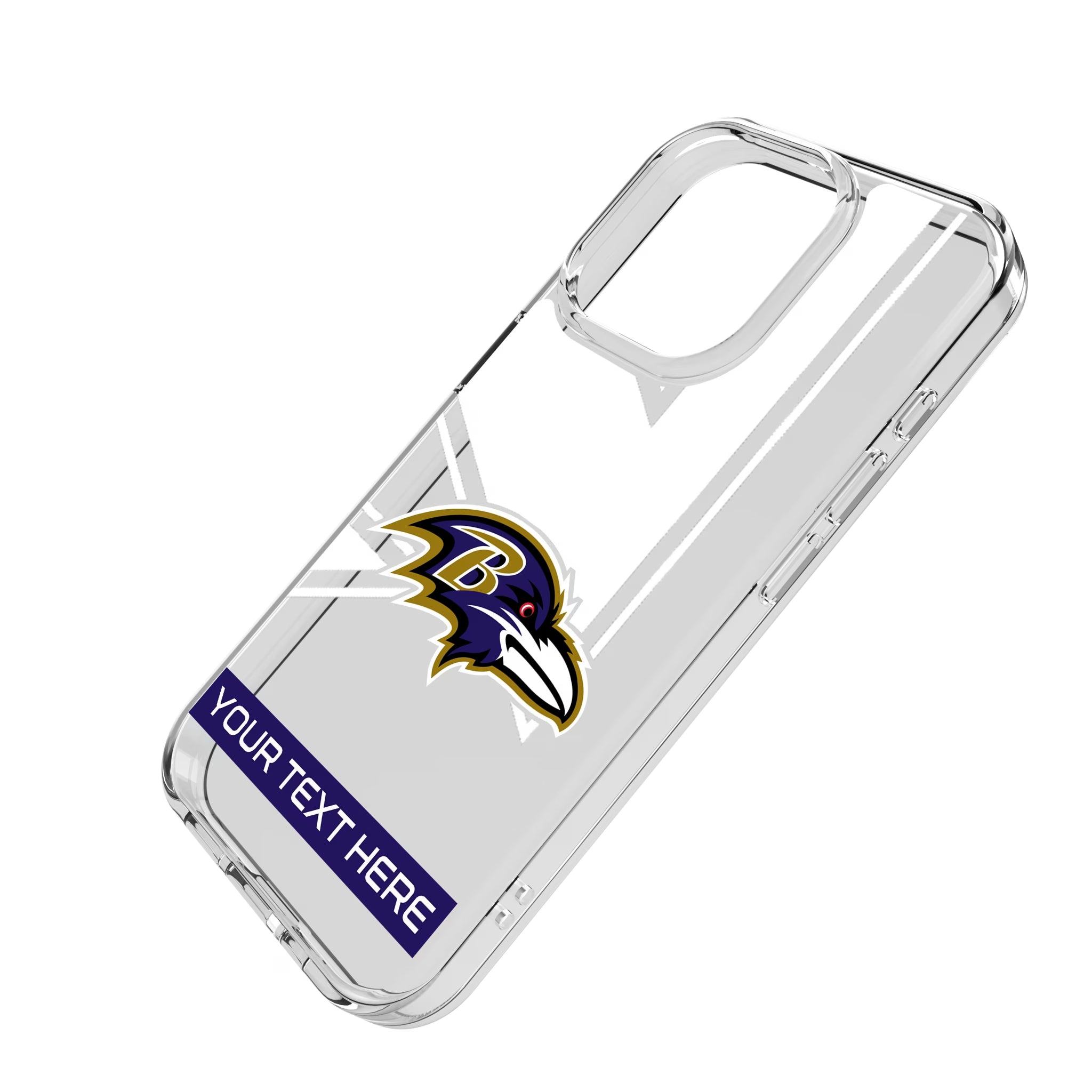 Baltimore Ravens Personalized Tilt iPhone Clear Phone Case for Apple iPhone - Isometric View