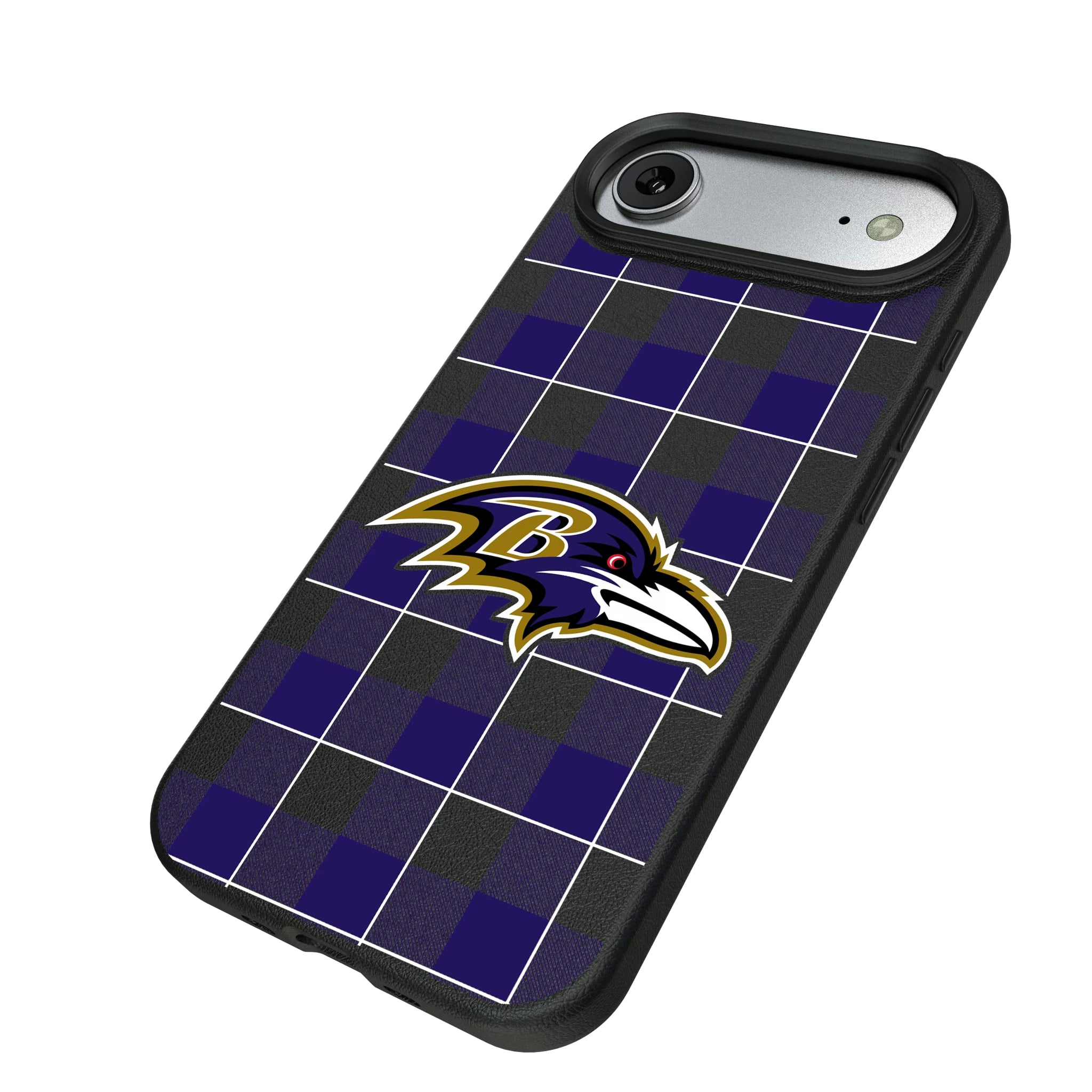 Baltimore Ravens Plaid iPhone MagSafe Compatible Phone Case for Apple iPhone - Isometric View#Device_iPhone Air