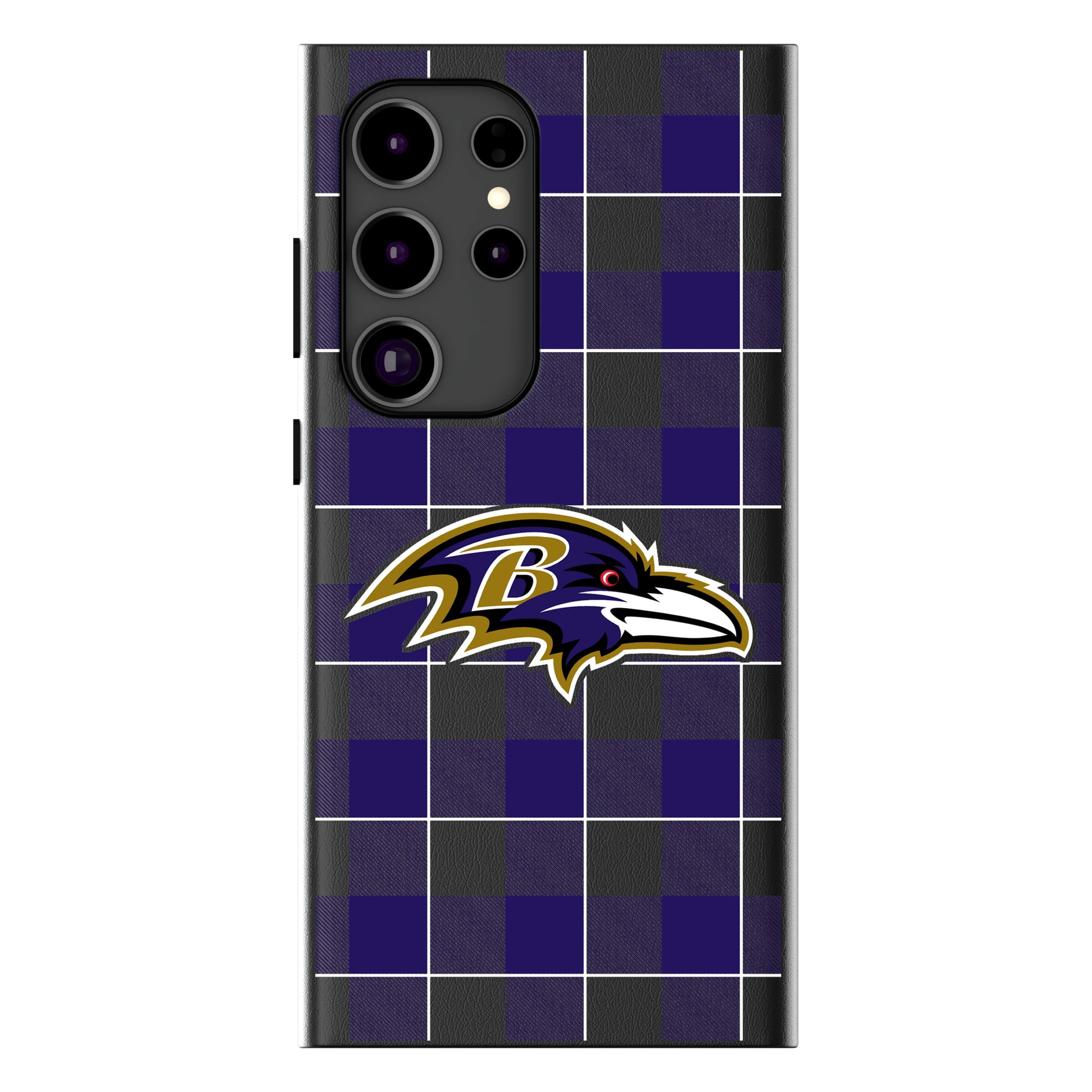 Baltimore Ravens Plaid Galaxy MagSafe Compatible Phone Case for Samsung Galaxy