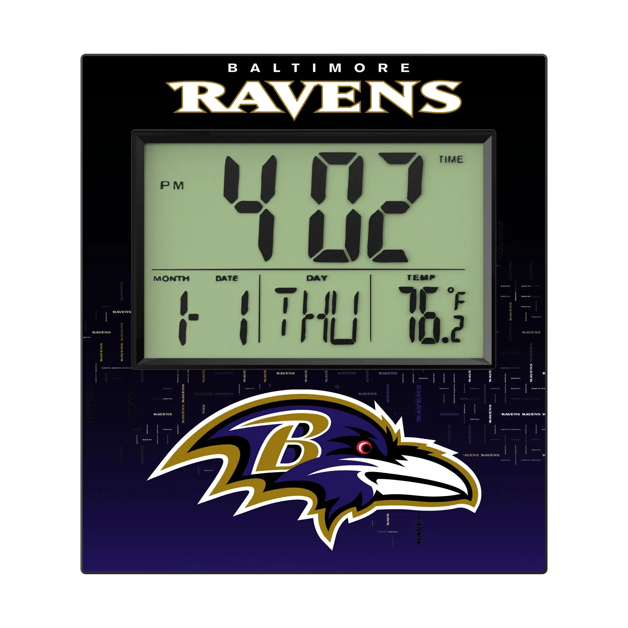 Baltimore Ravens Quadtile Wall Clock