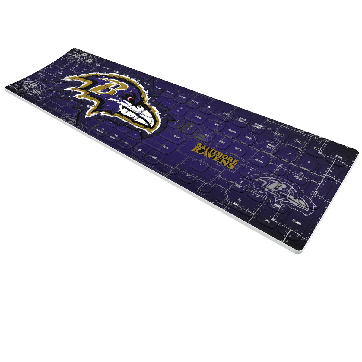 Baltimore Ravens Rivet KKB605 Curved Wireless Keyboard - Isometric View