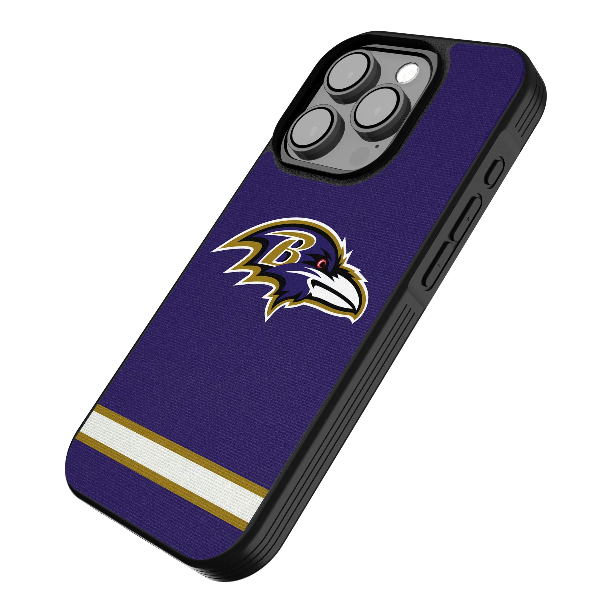 Baltimore Ravens Stripe iPhone Bump Phone Case for Apple iPhone - Isometric View
