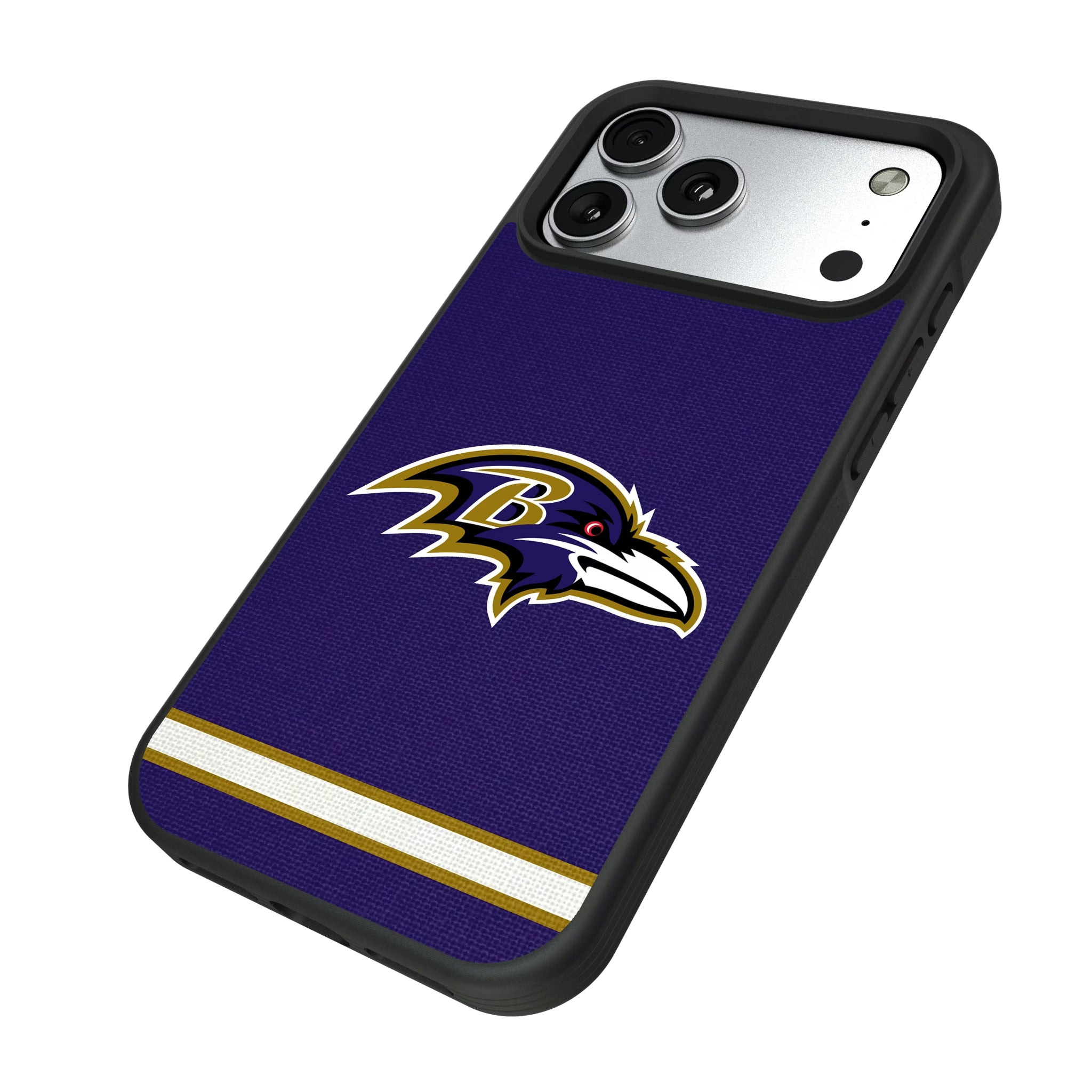 Baltimore Ravens Stripe iPhone Bump Phone Case for Apple iPhone - Isometric View#Device_iPhone 17 Pro Max
