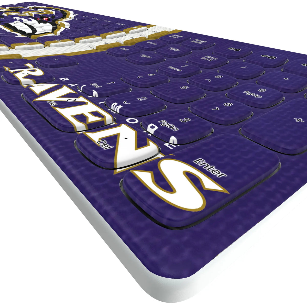 Baltimore Ravens Stripe KKB605 Curved Wireless Keyboard - Detail