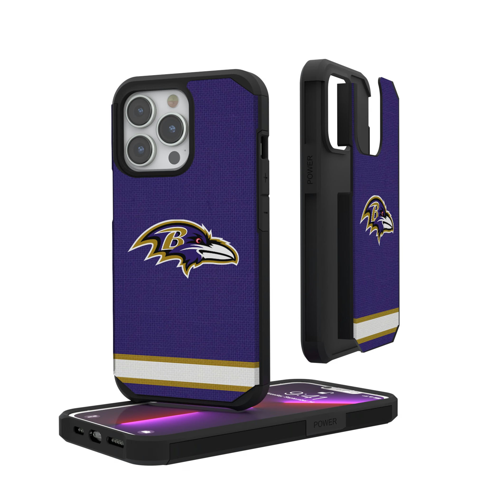 Baltimore Ravens Stripe iPhone Rugged Phone Case for Apple iPhone