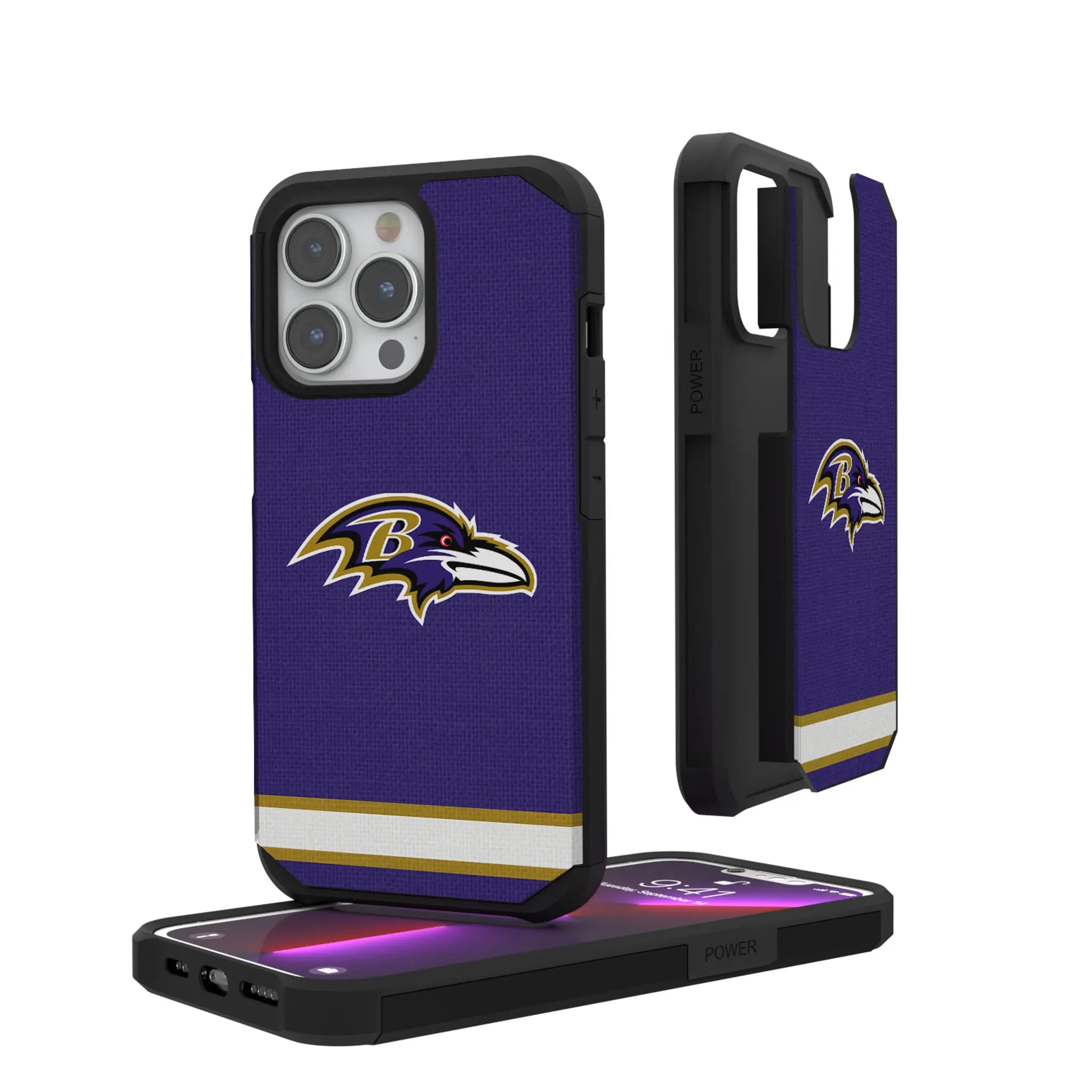Baltimore Ravens Stripe iPhone Rugged Phone Case for Apple iPhone