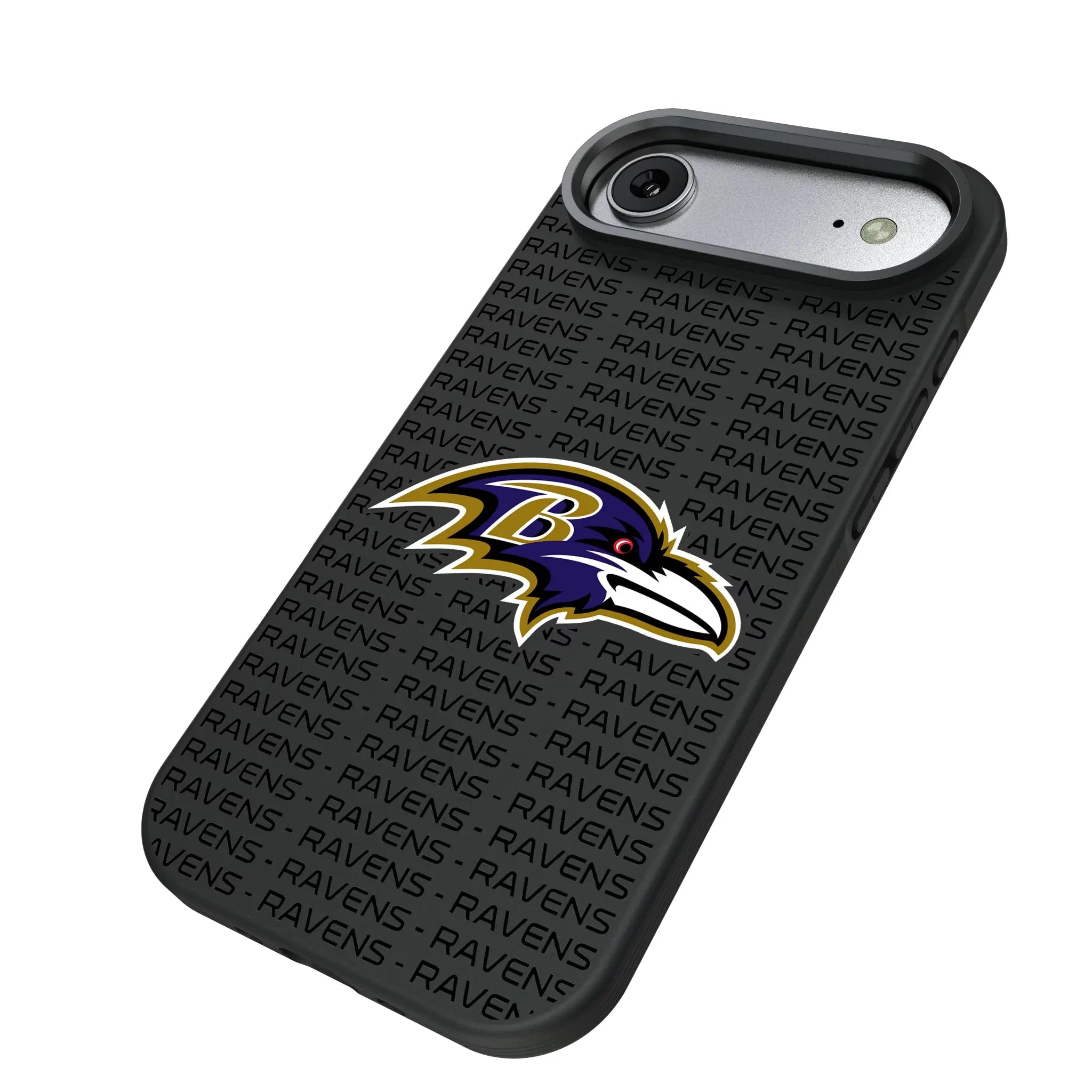 Baltimore Ravens Text Backdrop iPhone Bump Phone Case for Apple iPhone - Isometric View#Device_iPhone Air