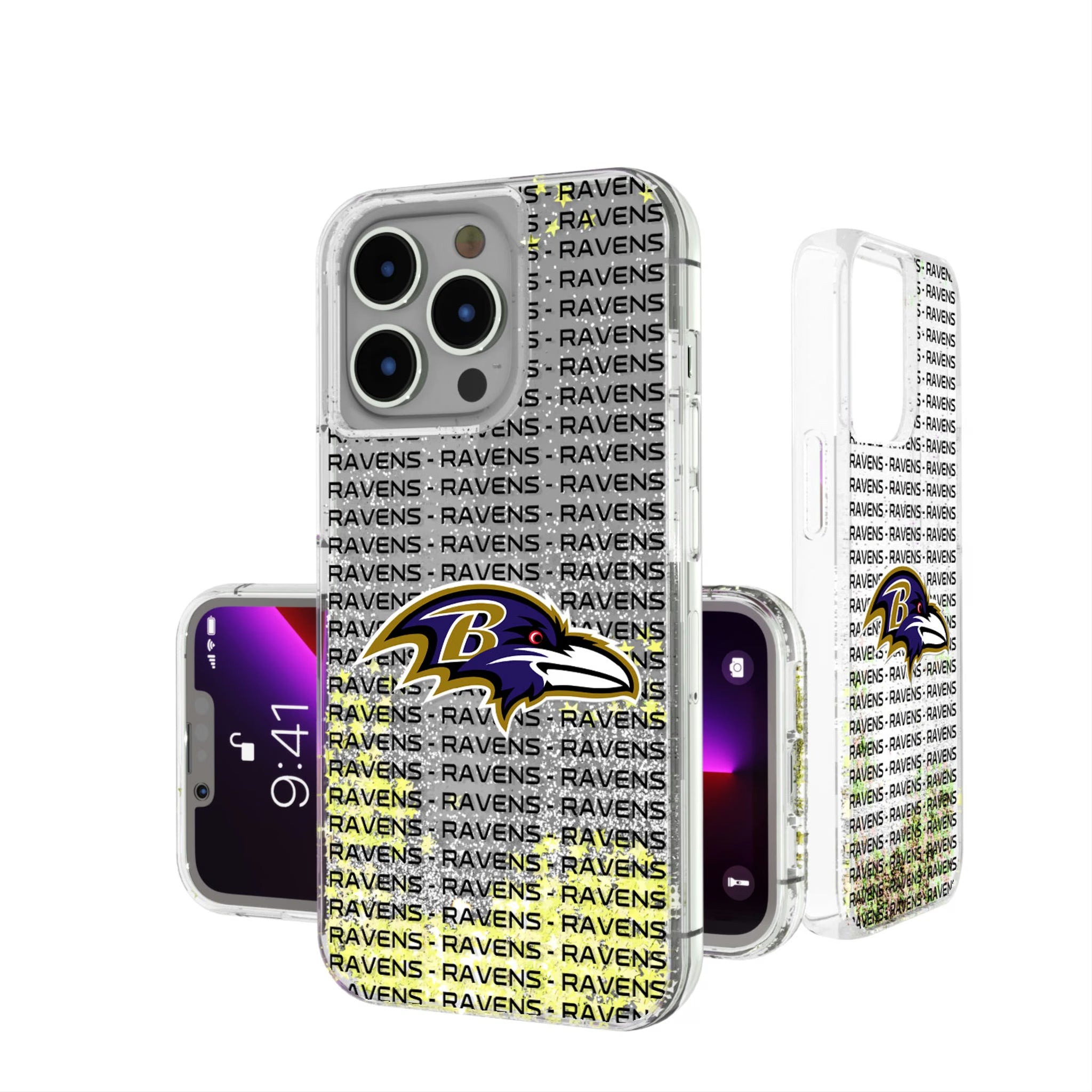 Baltimore Ravens Text Backdrop iPhone Glitter Phone Case for Apple iPhone