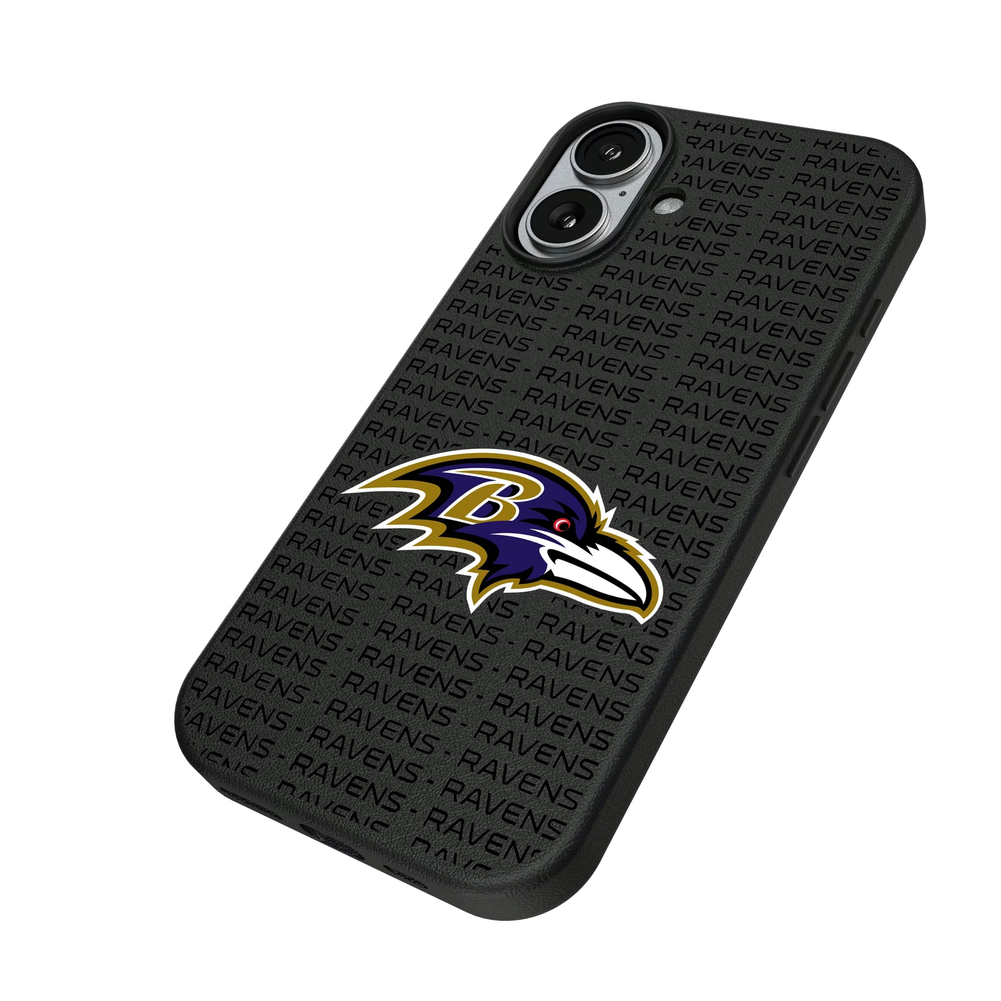 Baltimore Ravens Text Backdrop iPhone MagSafe Compatible Phone Case for Apple iPhone - Isometric View#Device_iPhone 17
