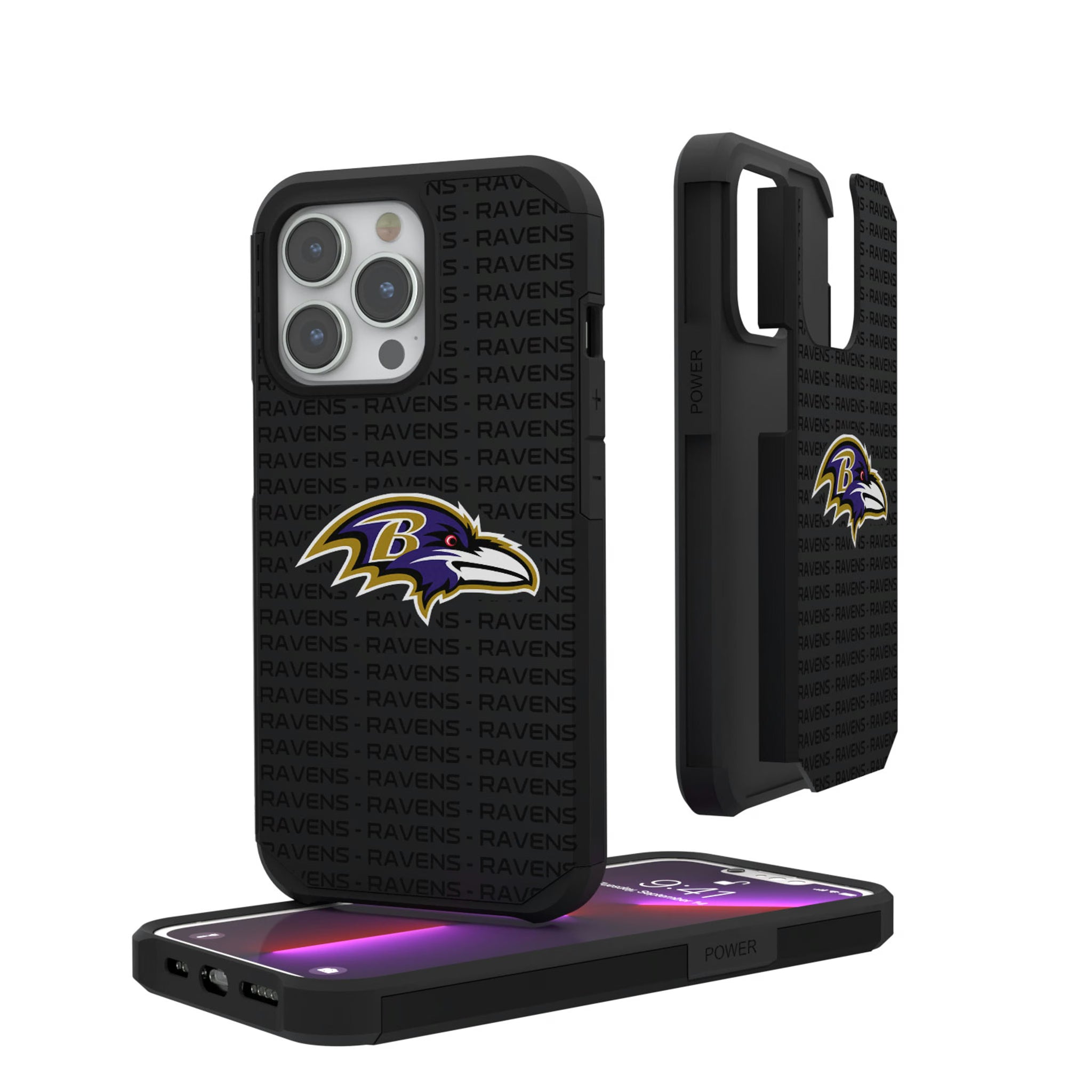 Baltimore Ravens Text Backdrop iPhone Rugged Phone Case for Apple iPhone