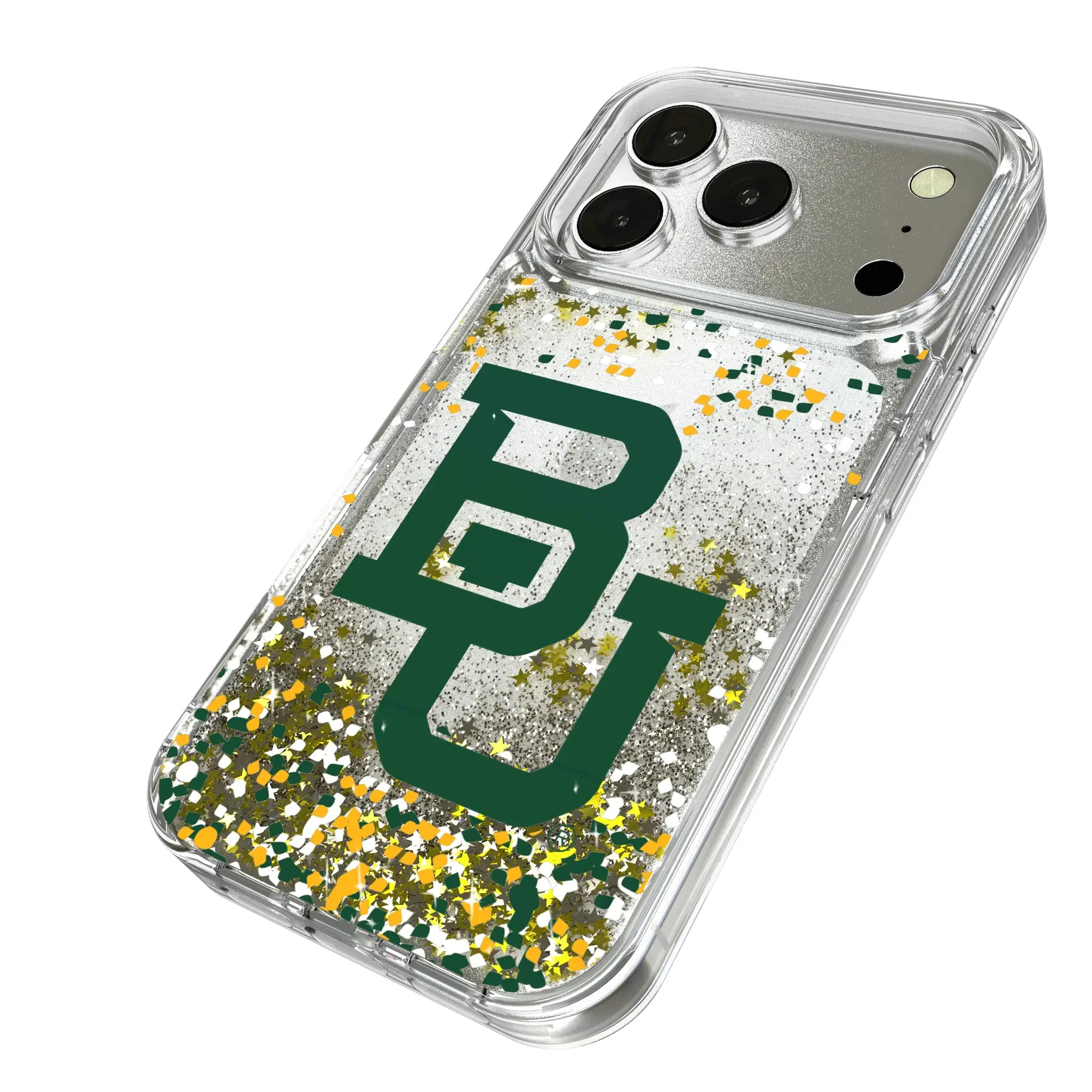 Baylor University Bears Confetti iPhone Glitter Phone Case for Apple iPhone - Isometric View