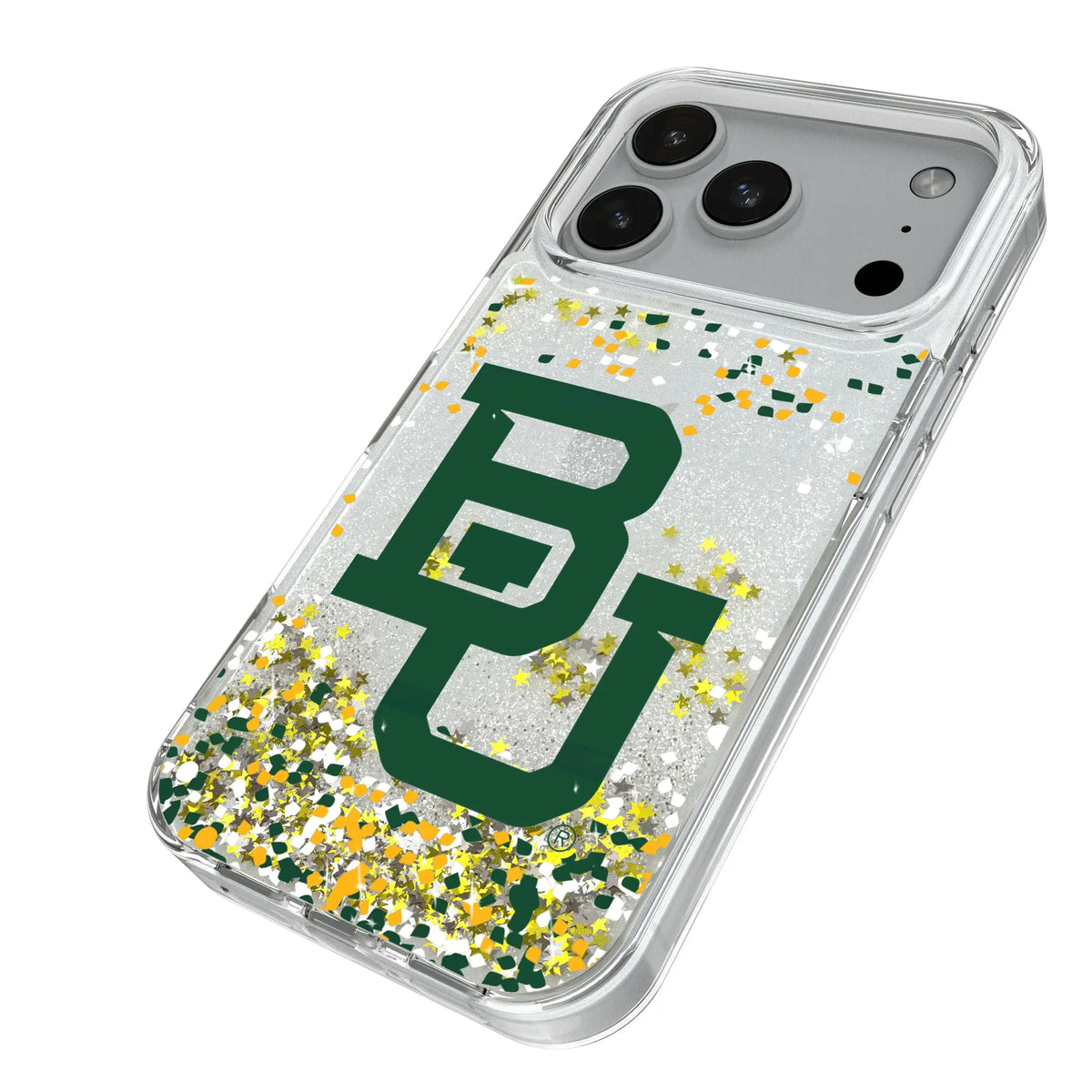 Baylor University Bears Confetti iPhone Glitter Phone Case for Apple iPhone - Isometric View#Device_iPhone 18 Pro