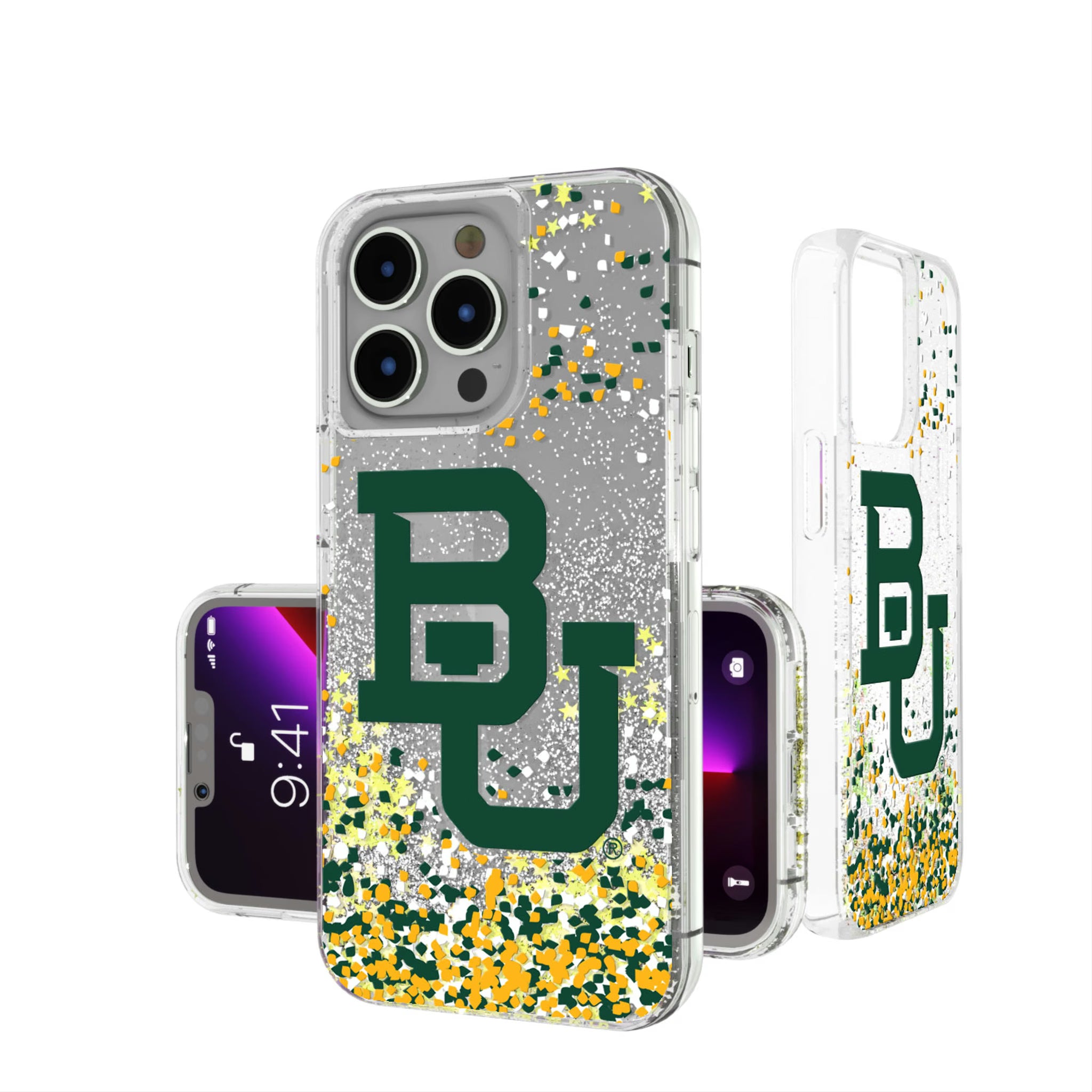 Baylor University Bears Confetti iPhone Glitter Phone Case for Apple iPhone