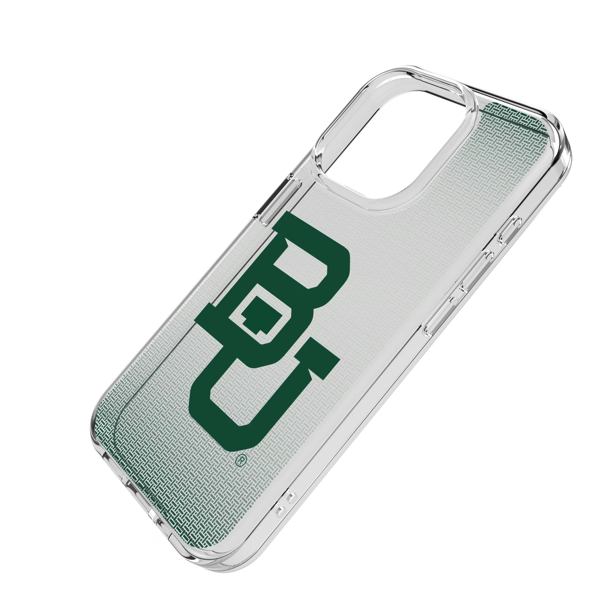 Baylor University Bears Linen iPhone Clear Phone Case for Apple iPhone - Isometric View