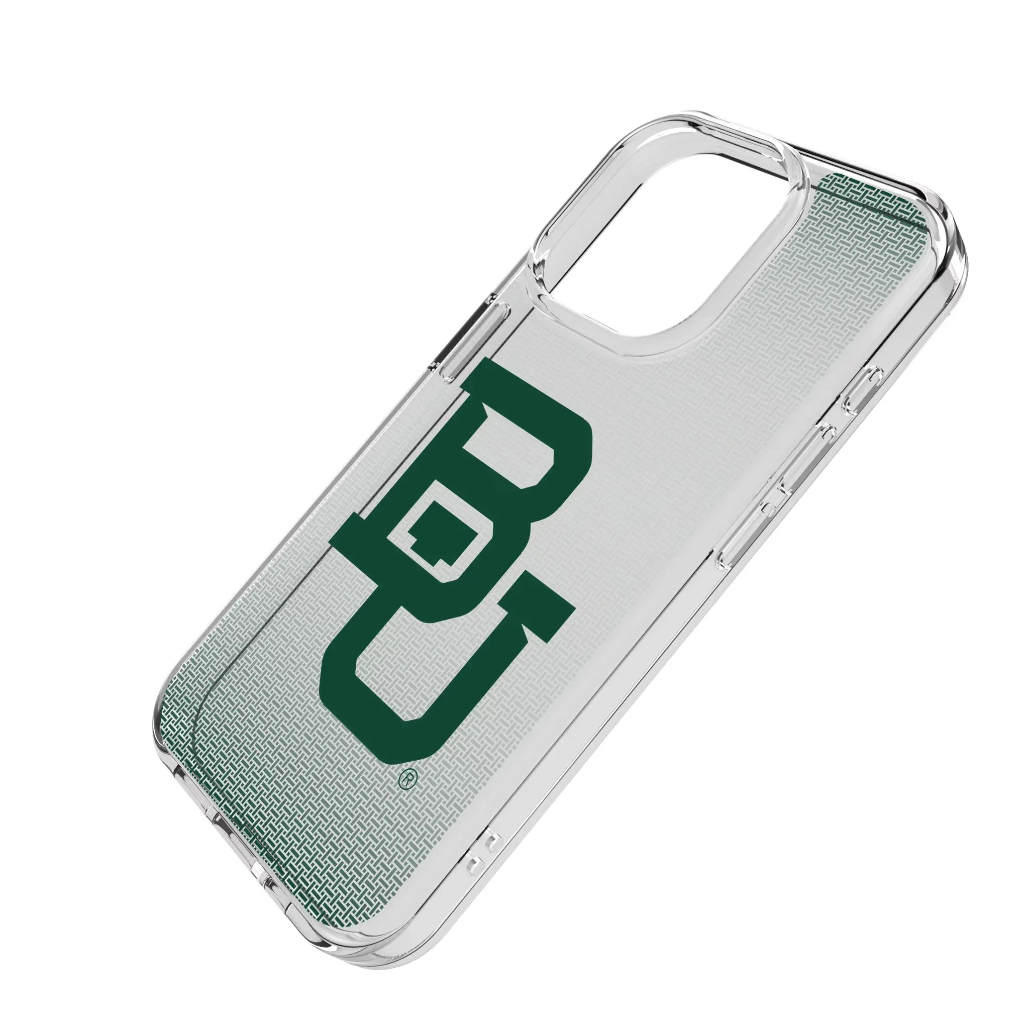 Baylor University Bears Linen iPhone Clear Phone Case for Apple iPhone - Isometric View