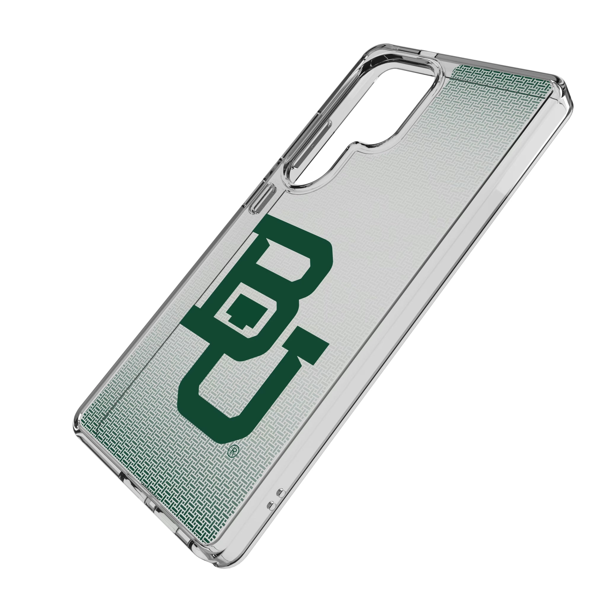 Baylor University Bears Linen Galaxy Clear Phone Case for Samsung Galaxy - Isometric View
