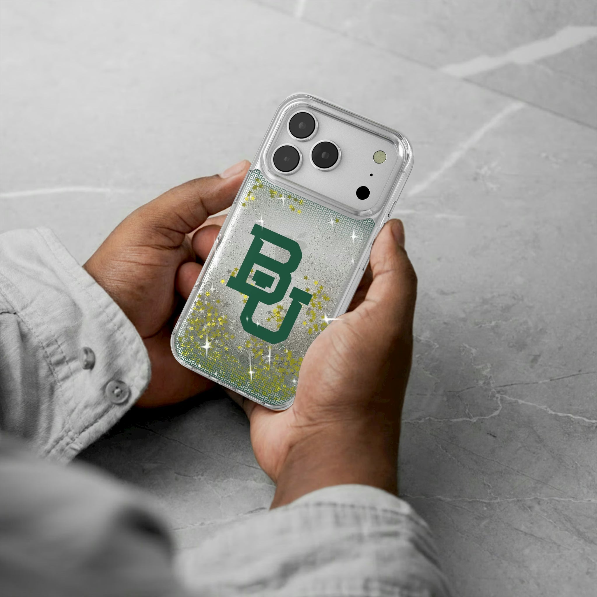 Baylor University Bears Linen iPhone Glitter Phone Case for Apple iPhone - Lifestyle
