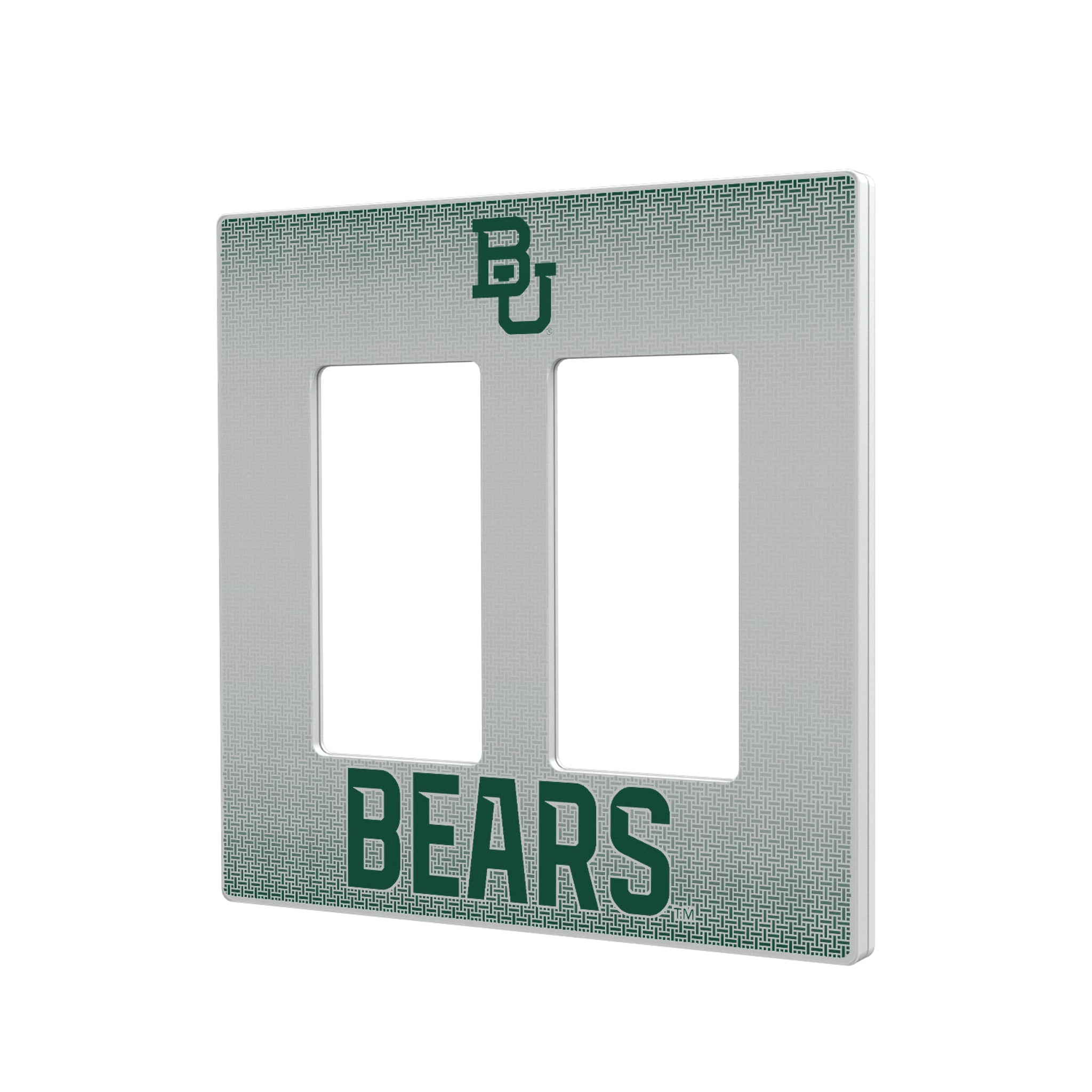 Baylor University Bears Linen Hidden-Screw Light Switch Plate#Style_Double Rocker