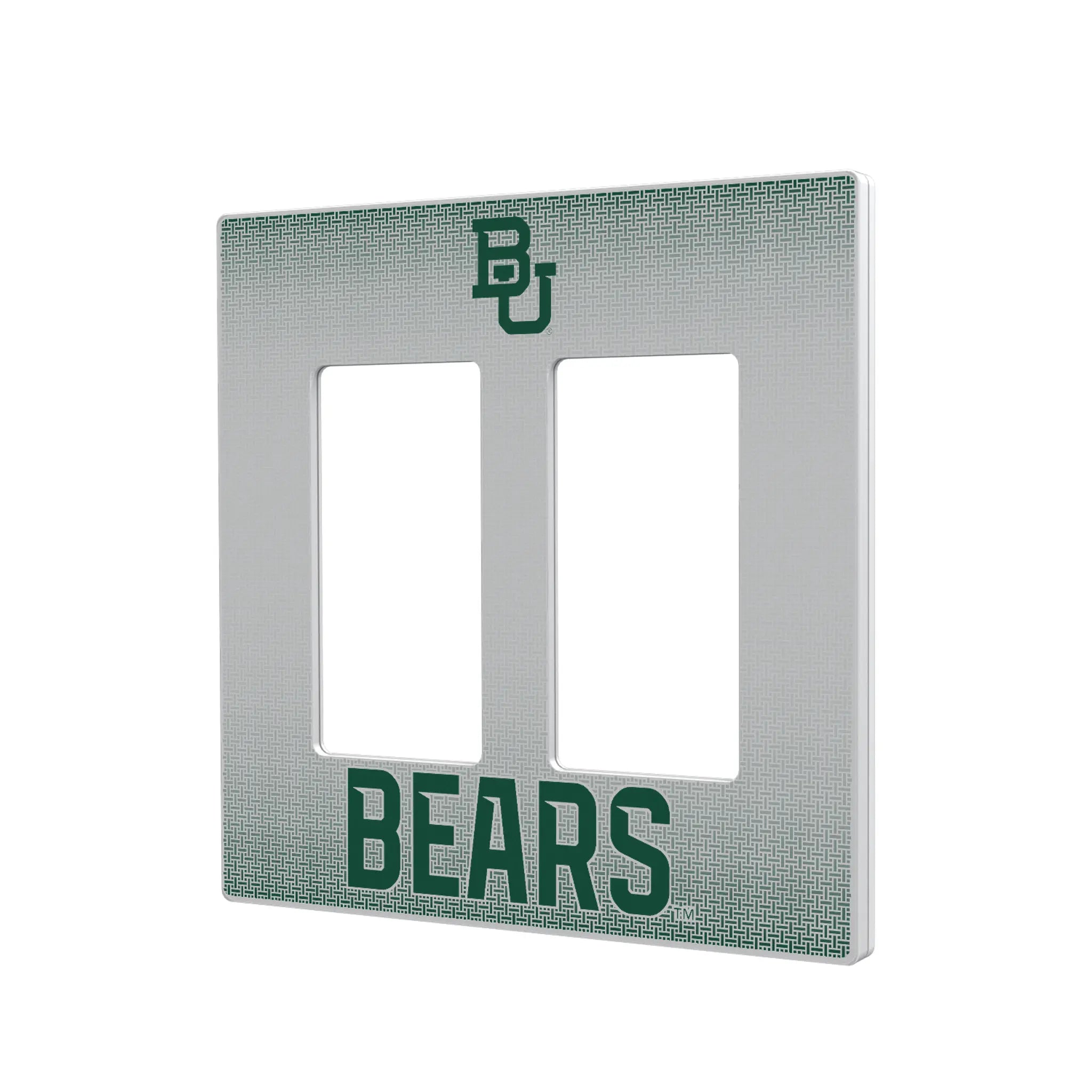 Baylor University Bears Linen Hidden-Screw Light Switch Plate#Style_Double Rocker
