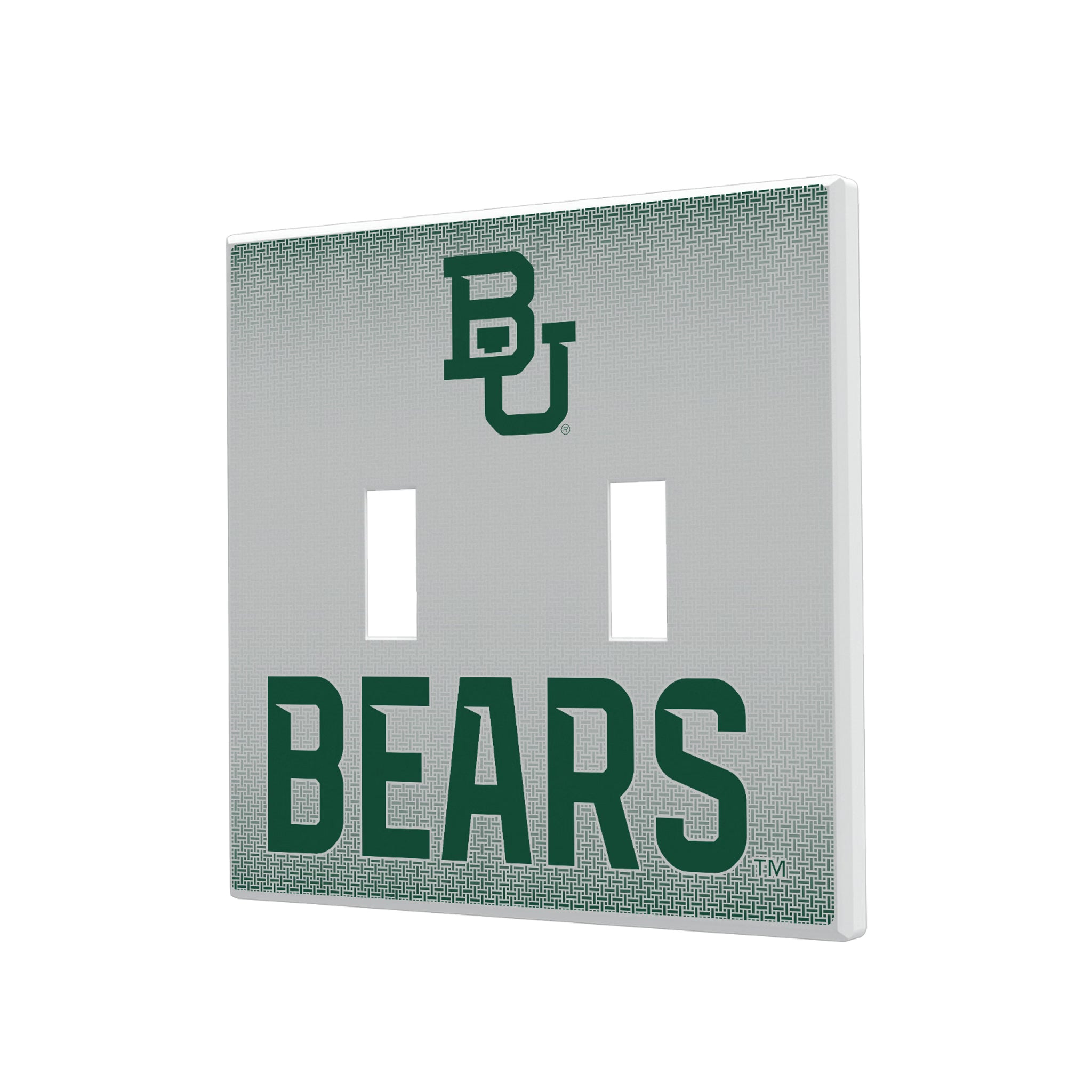 Baylor University Bears Linen Hidden-Screw Light Switch Plate#Style_Double Toggle