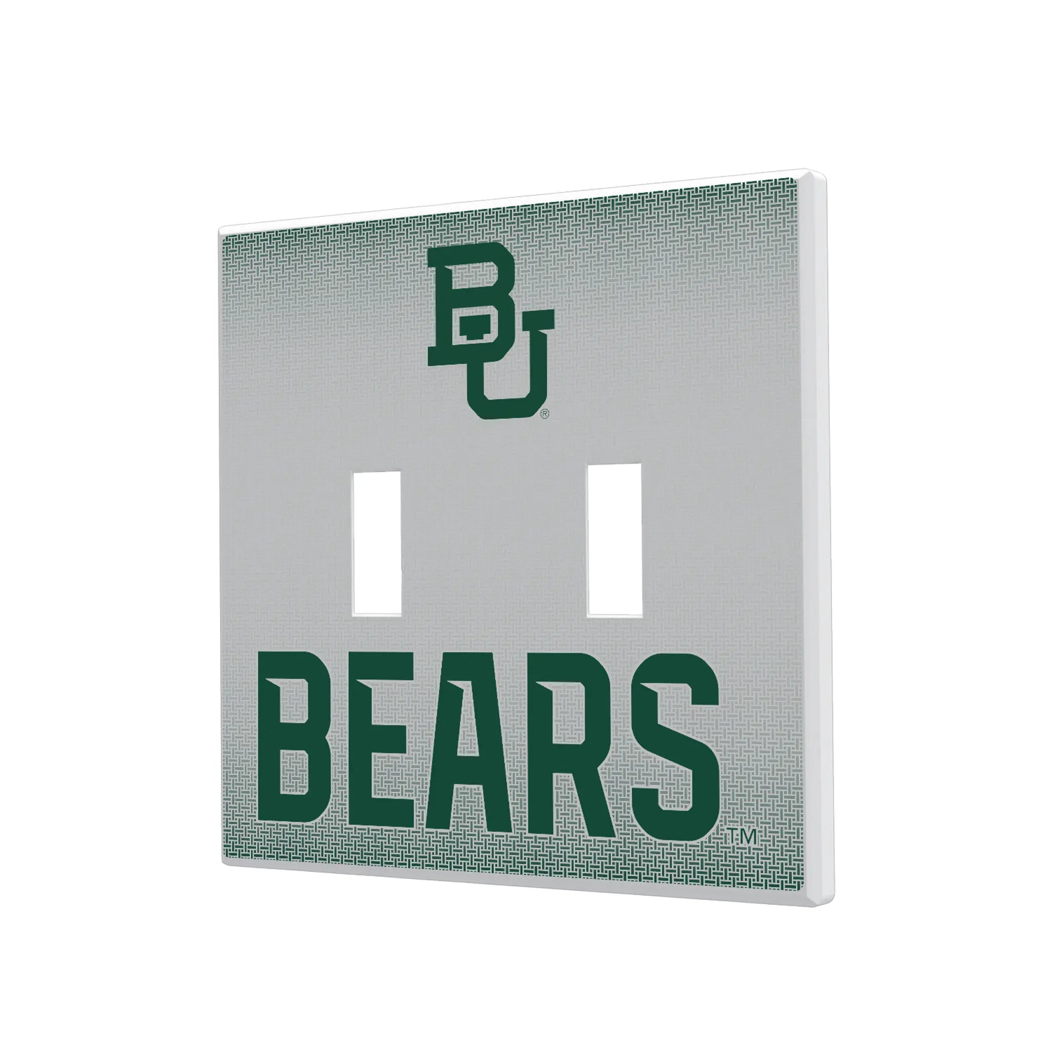 Baylor University Bears Linen Hidden-Screw Light Switch Plate#Style_Double Toggle