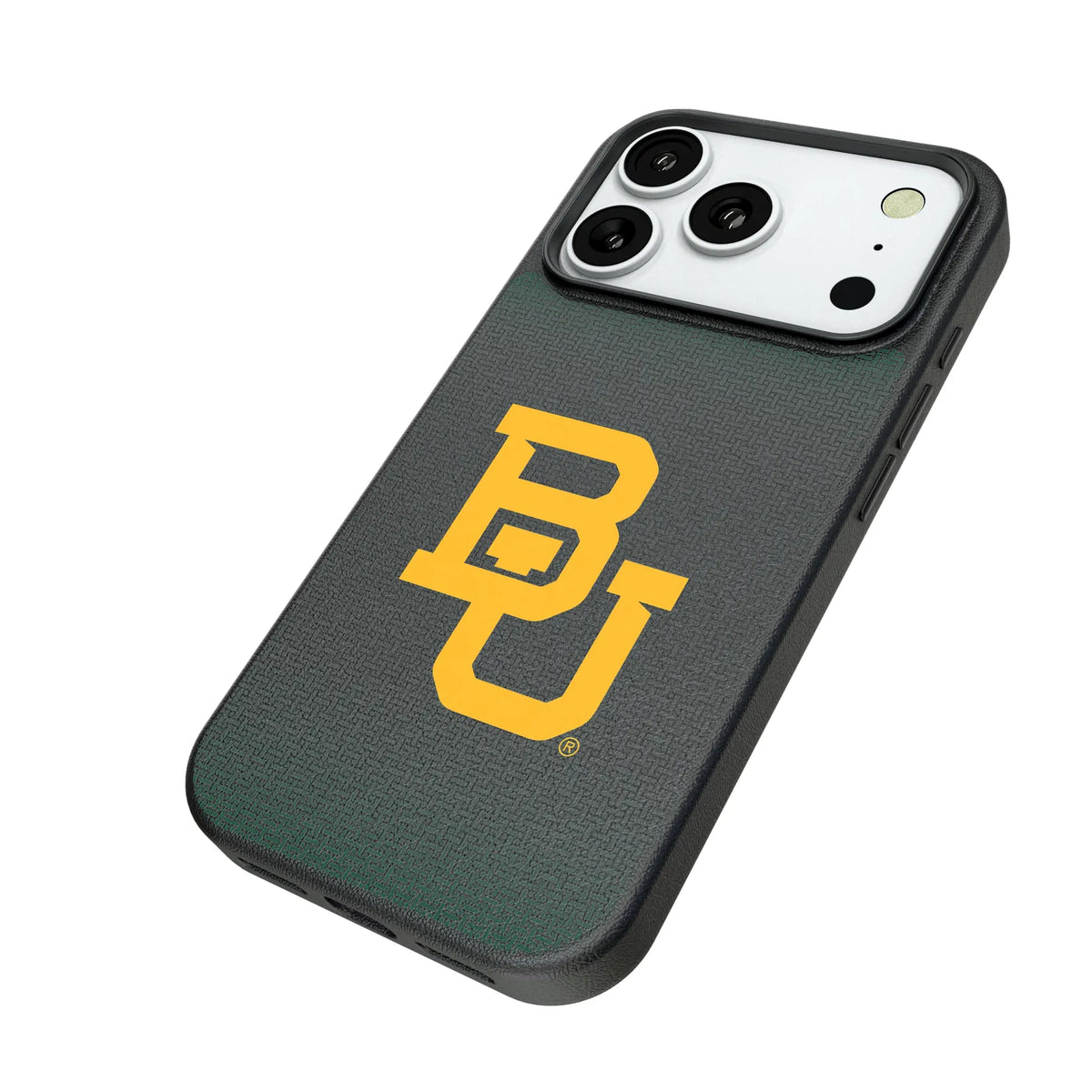 Baylor University Bears Linen iPhone MagSafe Compatible Phone Case for Apple iPhone - Isometric View#Device_iPhone 18 Pro
