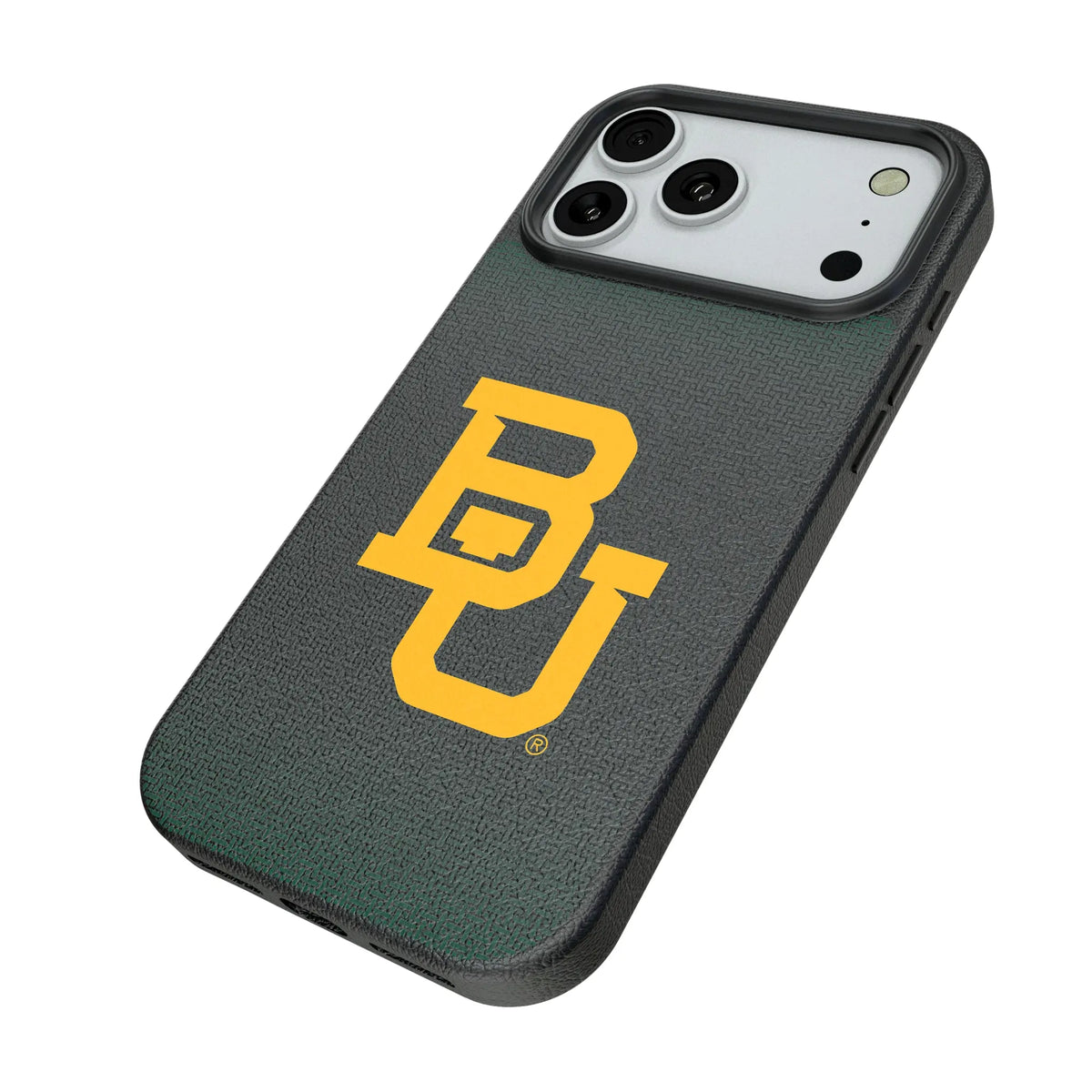 Baylor University Bears Linen iPhone MagSafe Compatible Phone Case for Apple iPhone - Isometric View#Device_iPhone 18 Pro Max