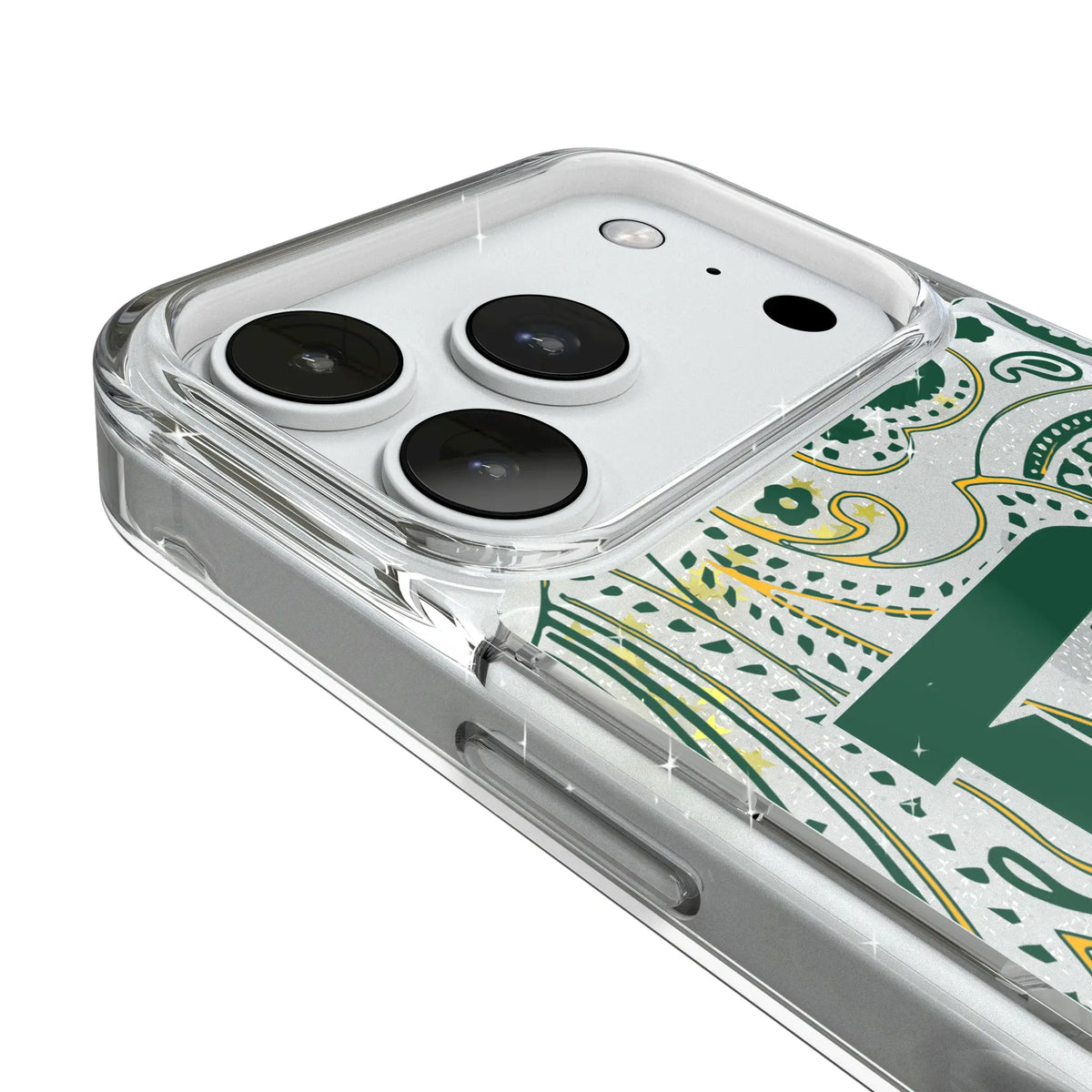 Baylor University Bears Paisley iPhone Glitter Phone Case for Apple iPhone - Detail#Device_iPhone 18 Pro