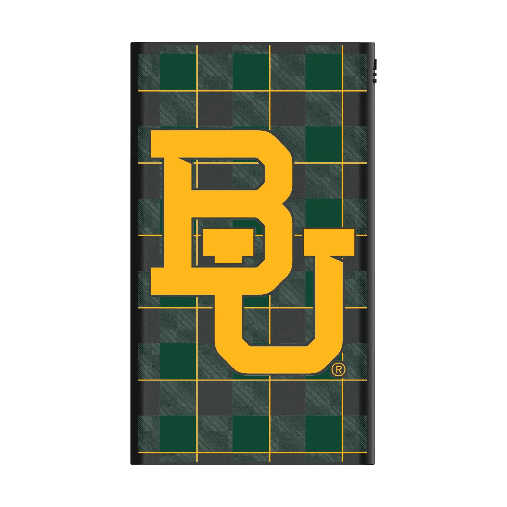 Baylor University Bears Plaid 5000mAh Flat Power Bank