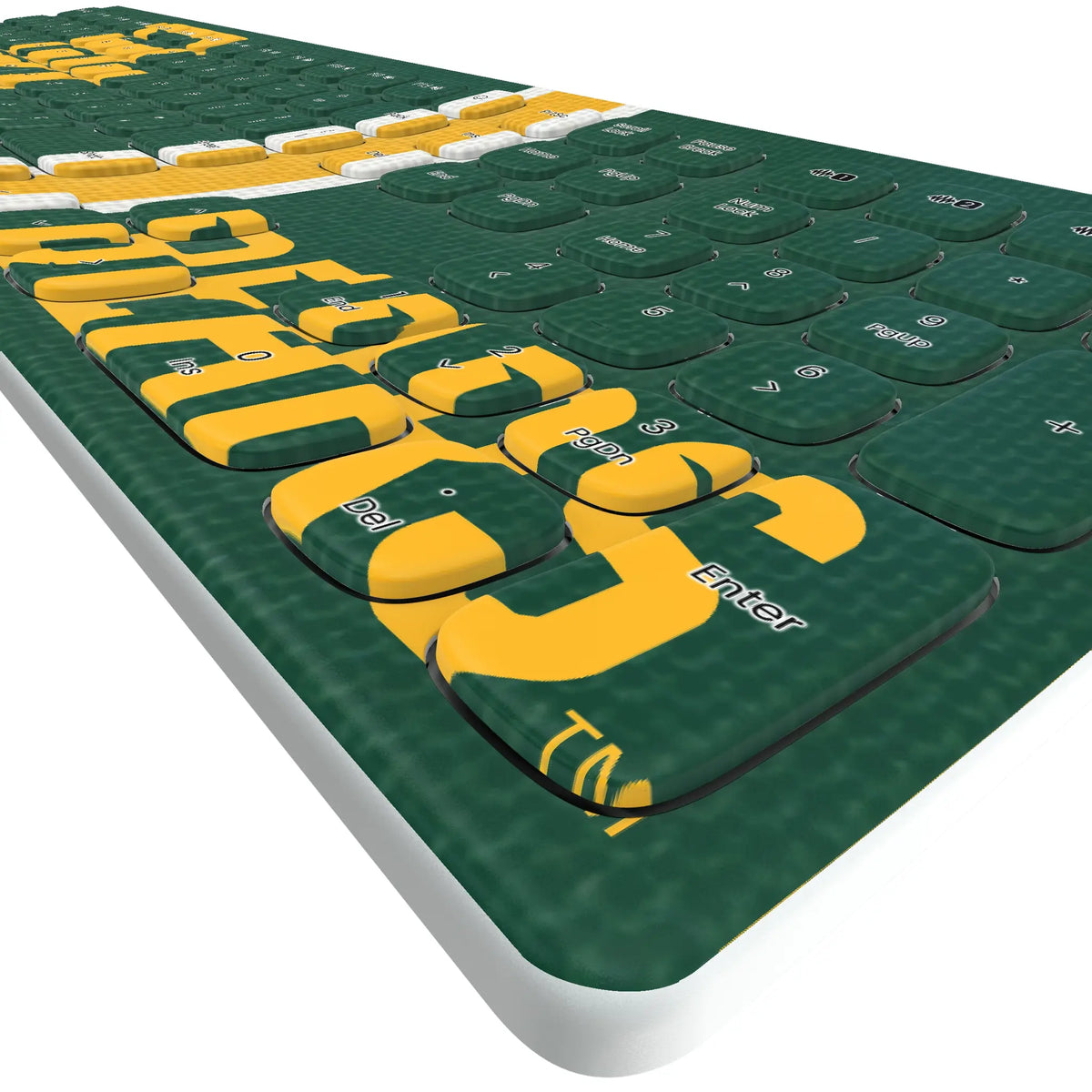 Baylor University Bears Stripe KKB605 Curved Wireless Keyboard - Detail