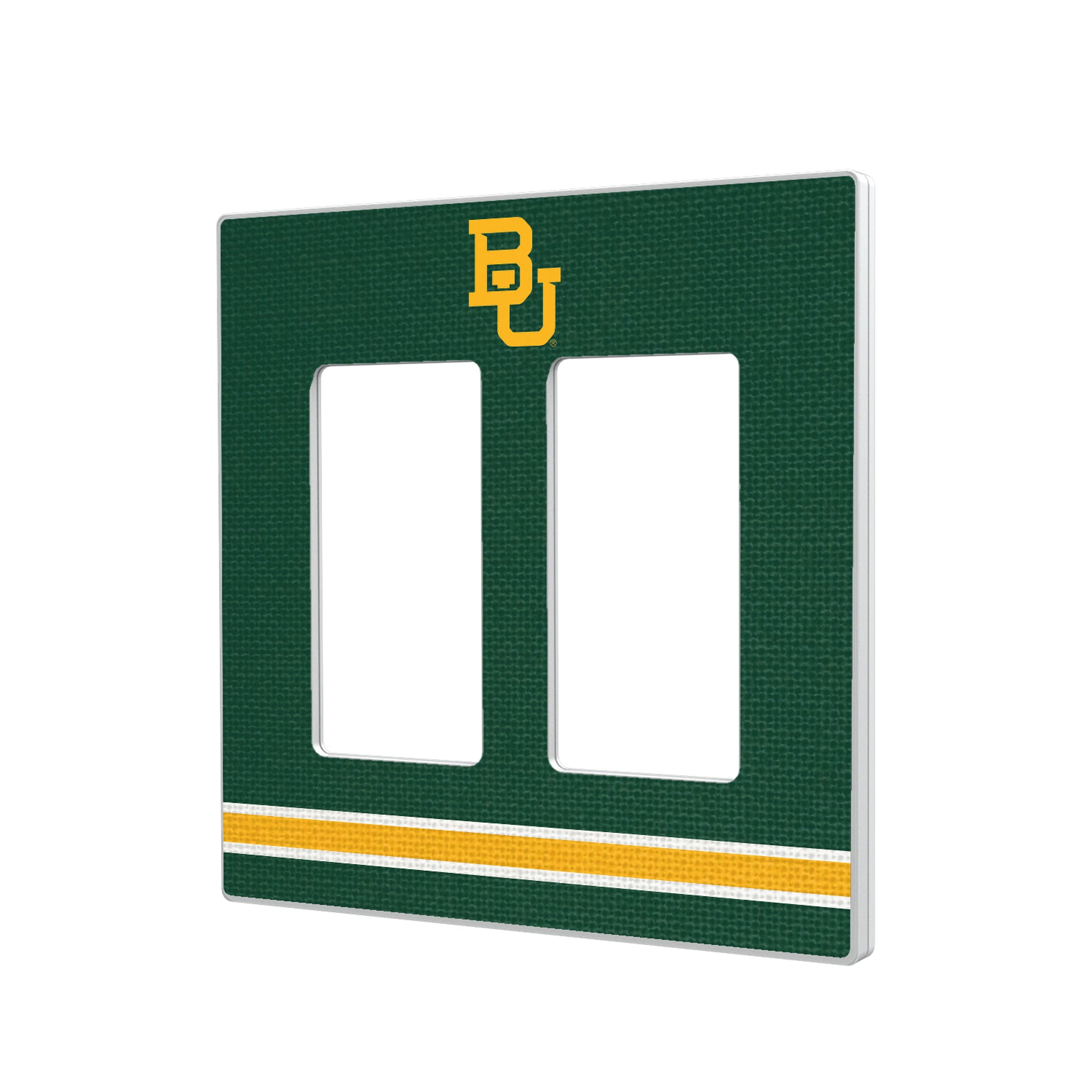 Baylor University Bears Stripe Hidden-Screw Light Switch Plate#Style_Double Rocker