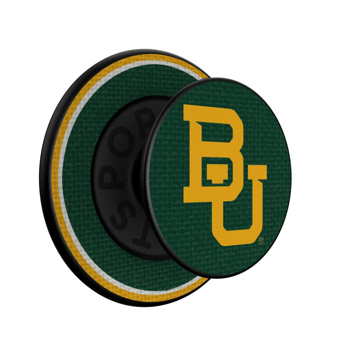 Baylor University Bears Stripe Popsockets Round Magnetic - Isometric View