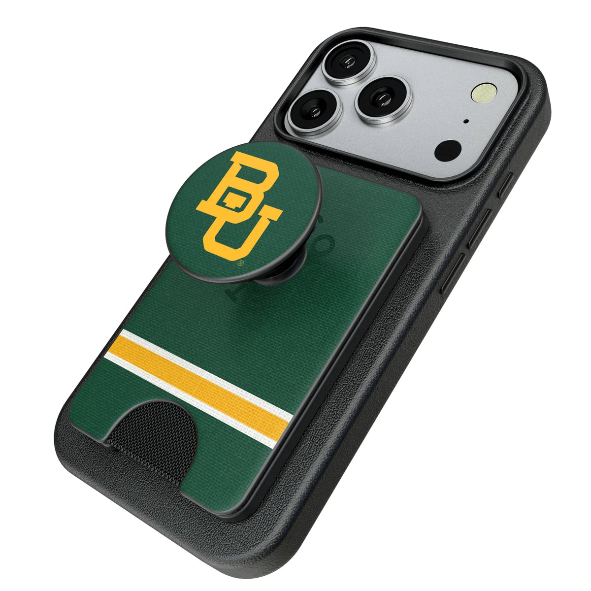 Baylor University Bears Stripe Popsockets Wallet Magnetic - Isometric View