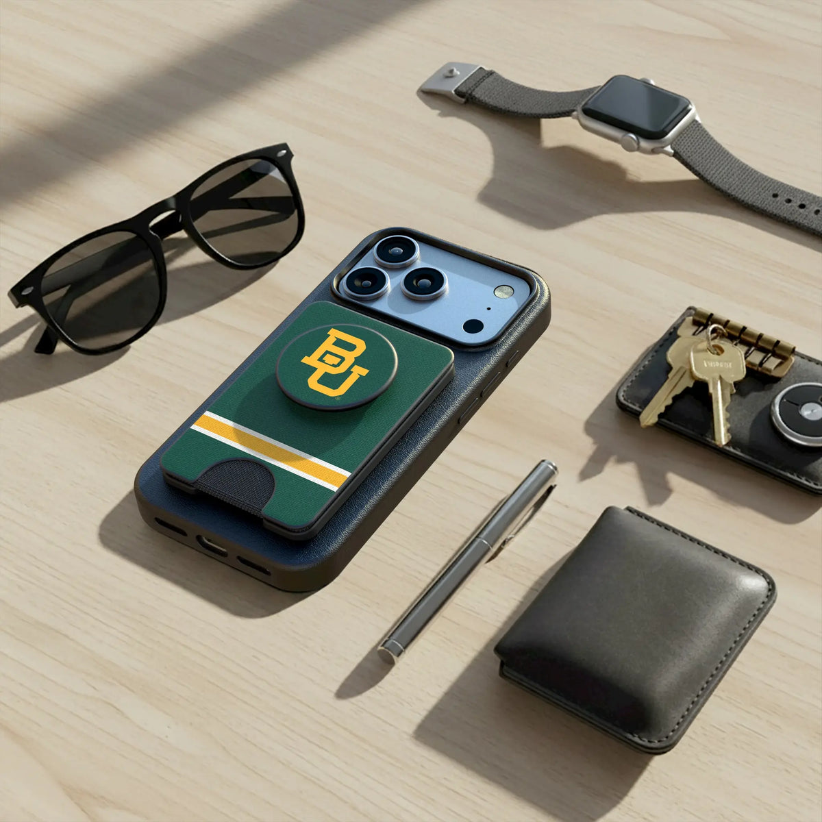 Baylor University Bears Stripe Popsockets Wallet Magnetic - Lifestyle