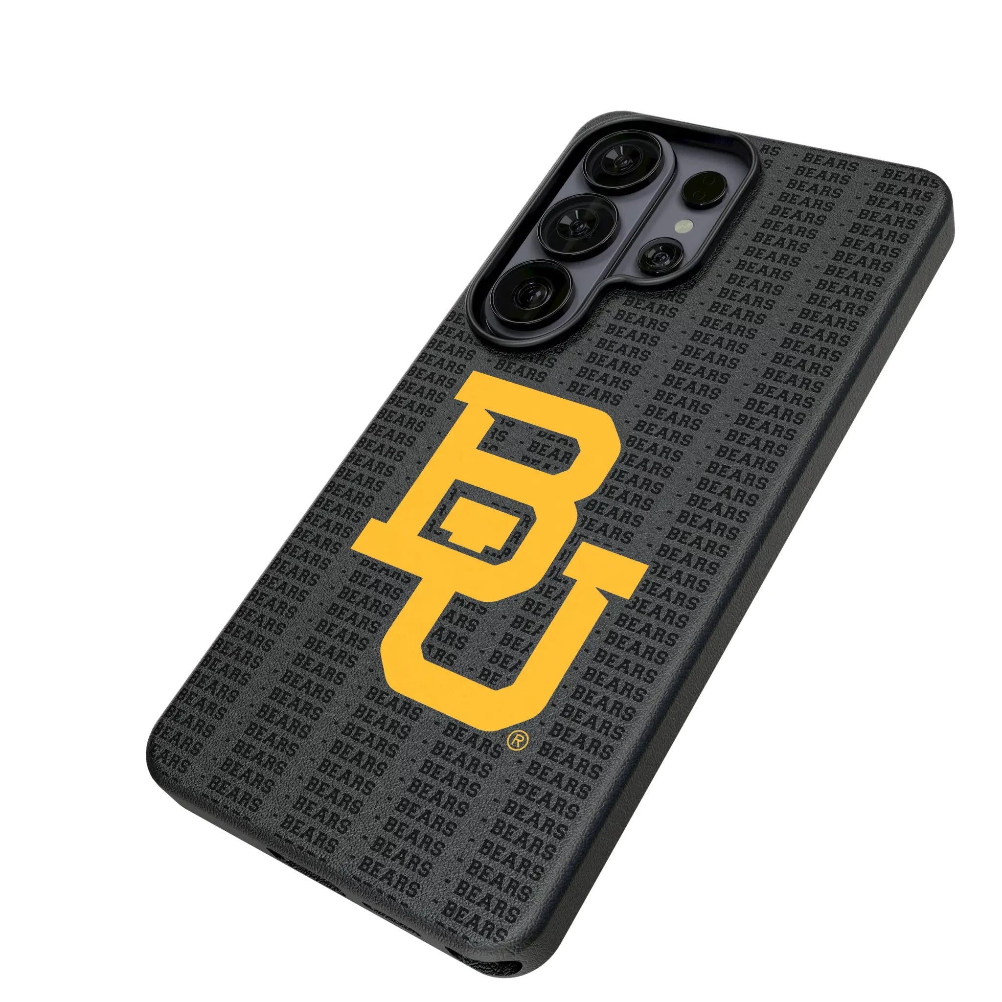 Baylor University Bears Text Backdrop Galaxy MagSafe Compatible Phone Case for Samsung Galaxy - Isometric View#Device_Galaxy S26 Ultra