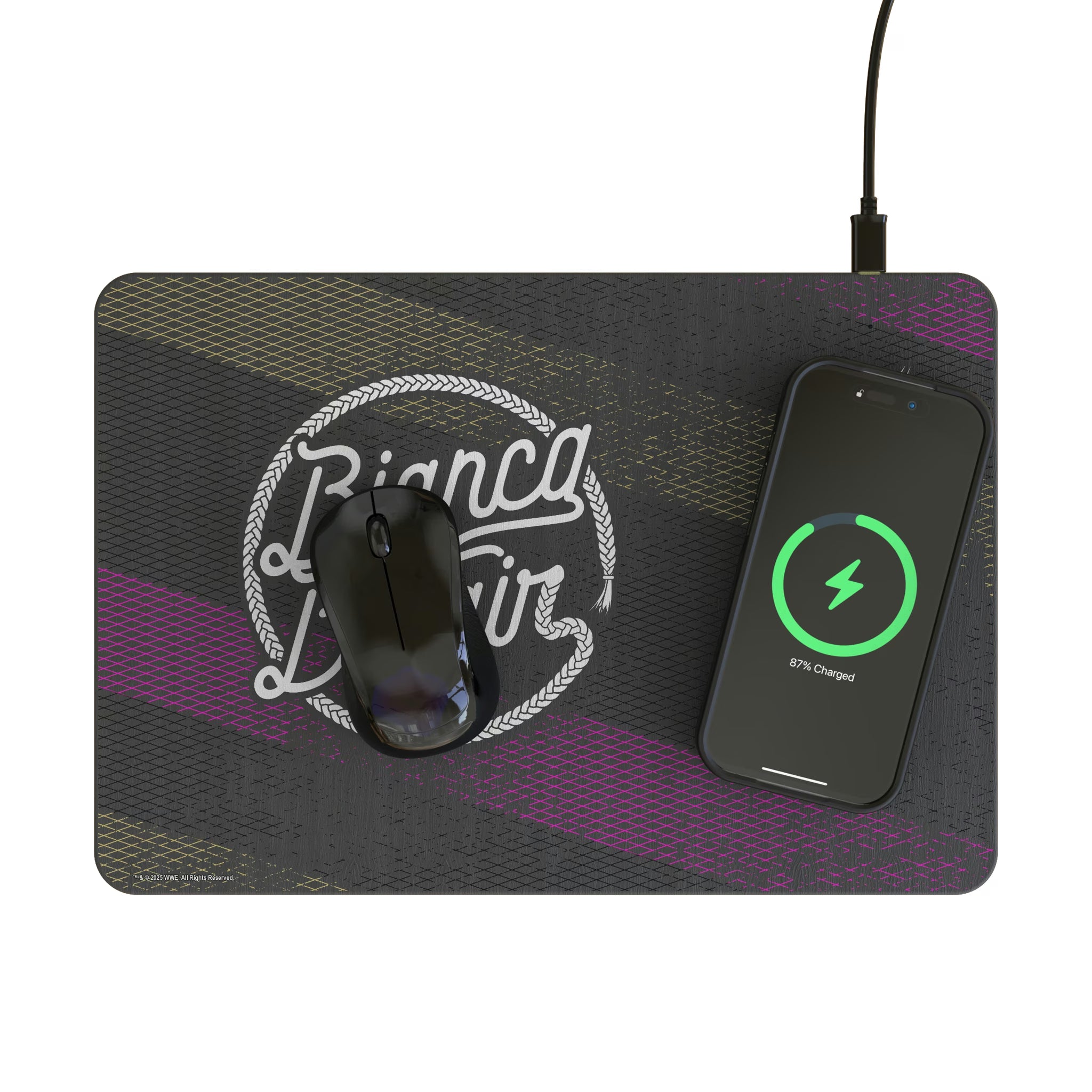 Bianca Belair Steel 15-Watt Wireless Charger and Mouse Pad - Lifestyle