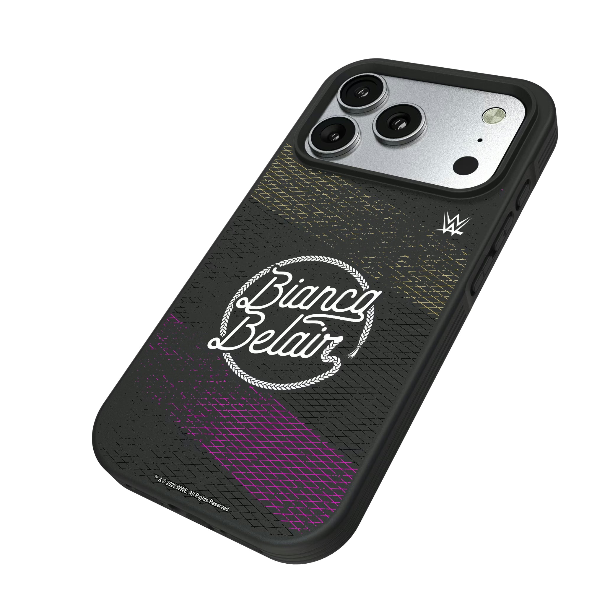 Bianca Belair Steel iPhone Bump Phone Case for Apple iPhone - Isometric View#Device_iPhone 17 Pro