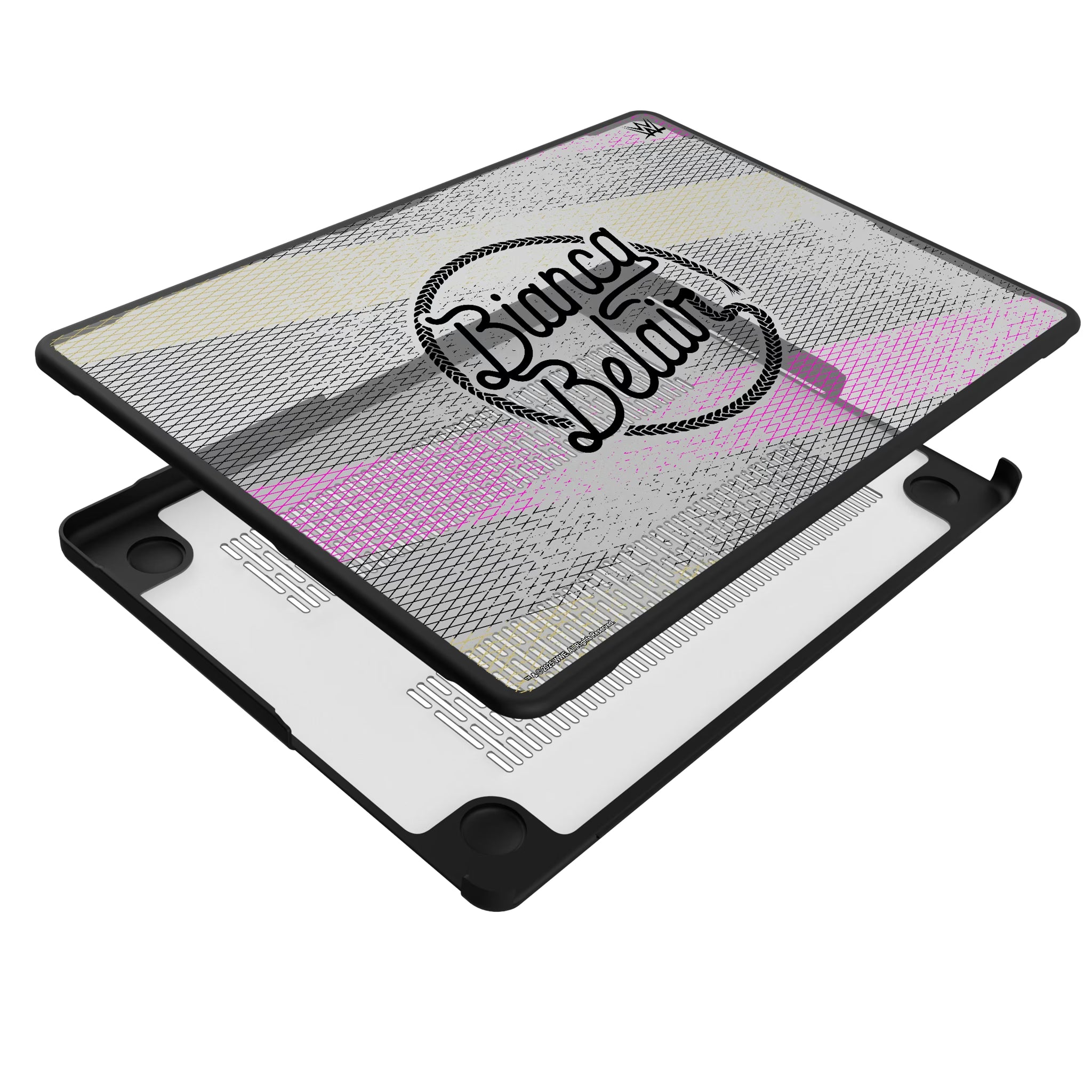 Bianca Belair Steel MacBook Laptop Case for Apple MacBook - Isometric View#Device_MacBook Pro (14-inch, 2021) / MacBook Pro (14-inch, 2023) / MacBook Pro (14-inch, 2024)