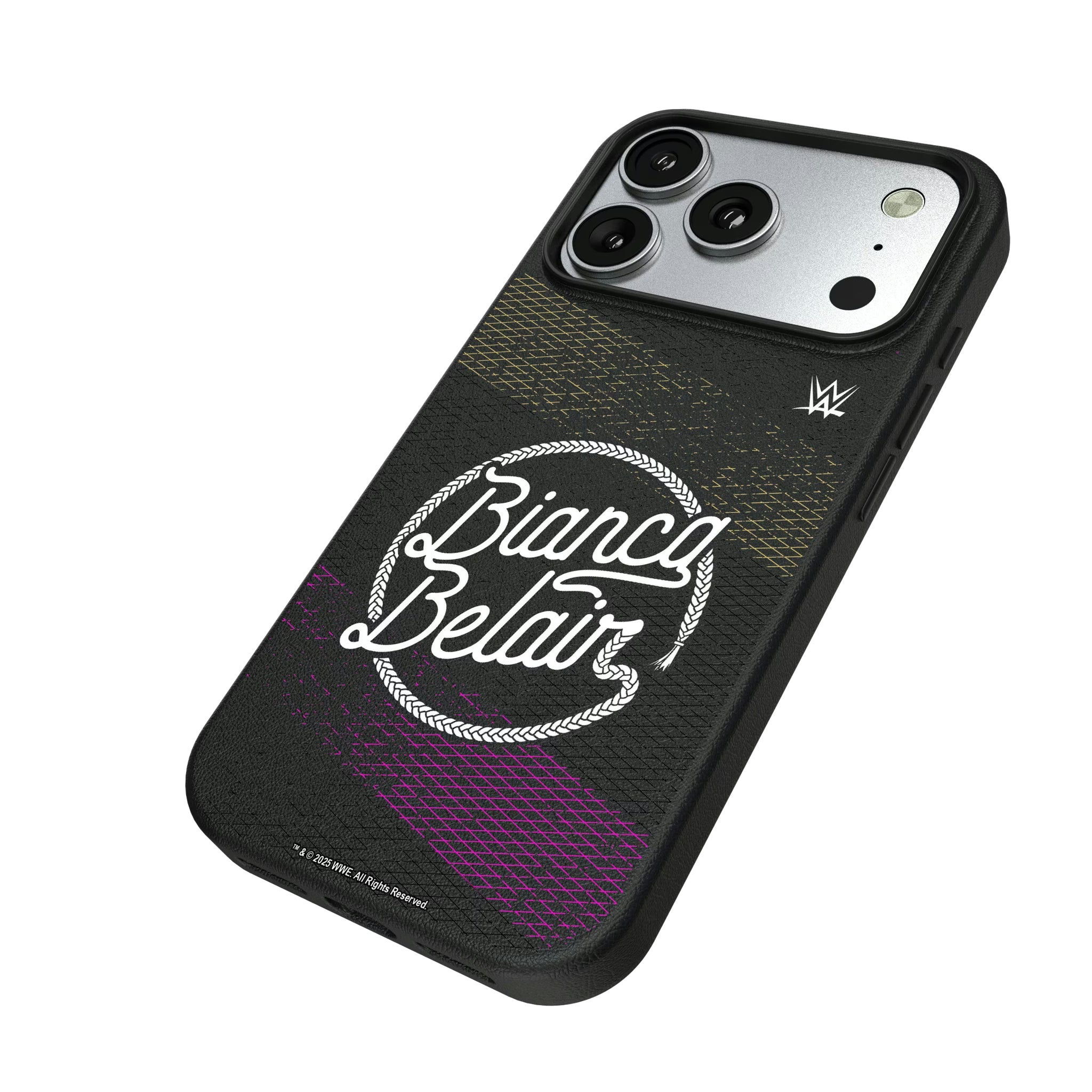 Bianca Belair Steel iPhone MagSafe Compatible Phone Case for Apple iPhone - Isometric View#Device_iPhone 17 Pro