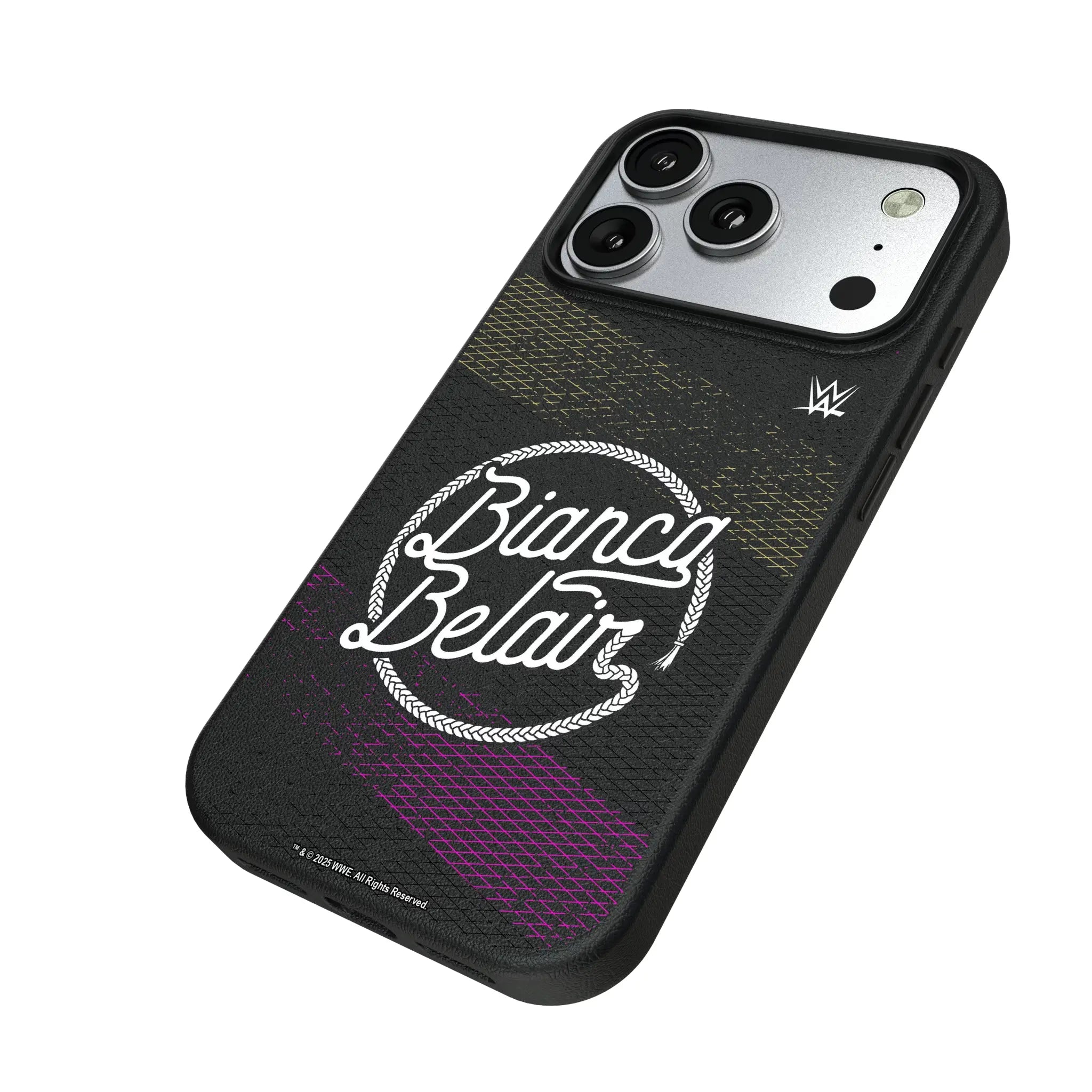 Bianca Belair Steel iPhone MagSafe Compatible Phone Case for Apple iPhone - Isometric View#Device_iPhone 17 Pro