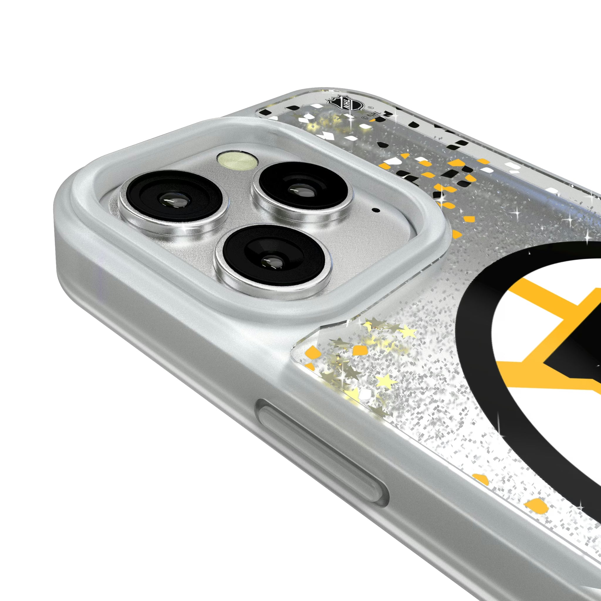 Boston Bruins Confetti iPhone Glitter Phone Case for Apple iPhone - Detail#Device_iPhone 16 Pro