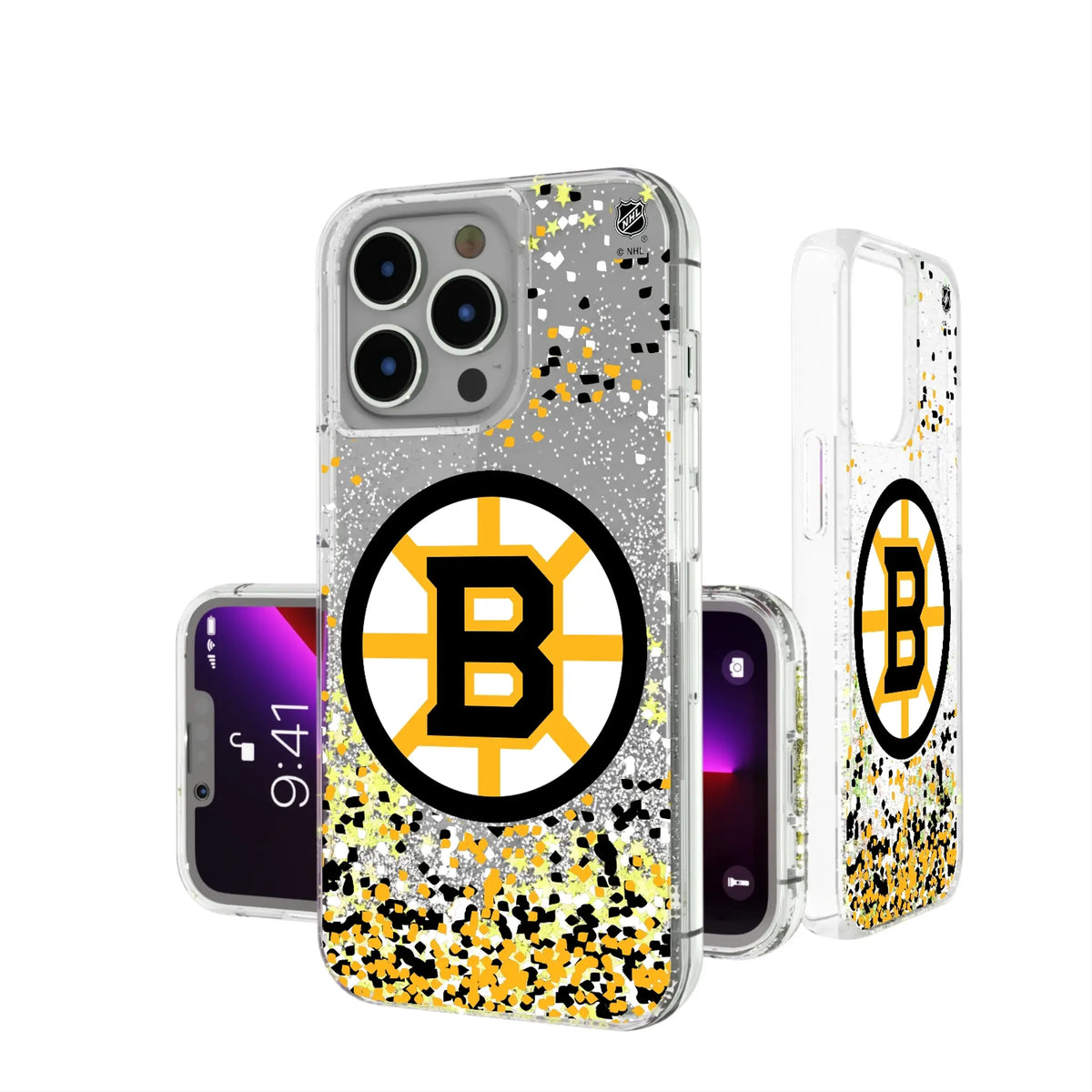 Boston Bruins Confetti iPhone Glitter Phone Case for Apple iPhone#Device_iPhone 13 Pro