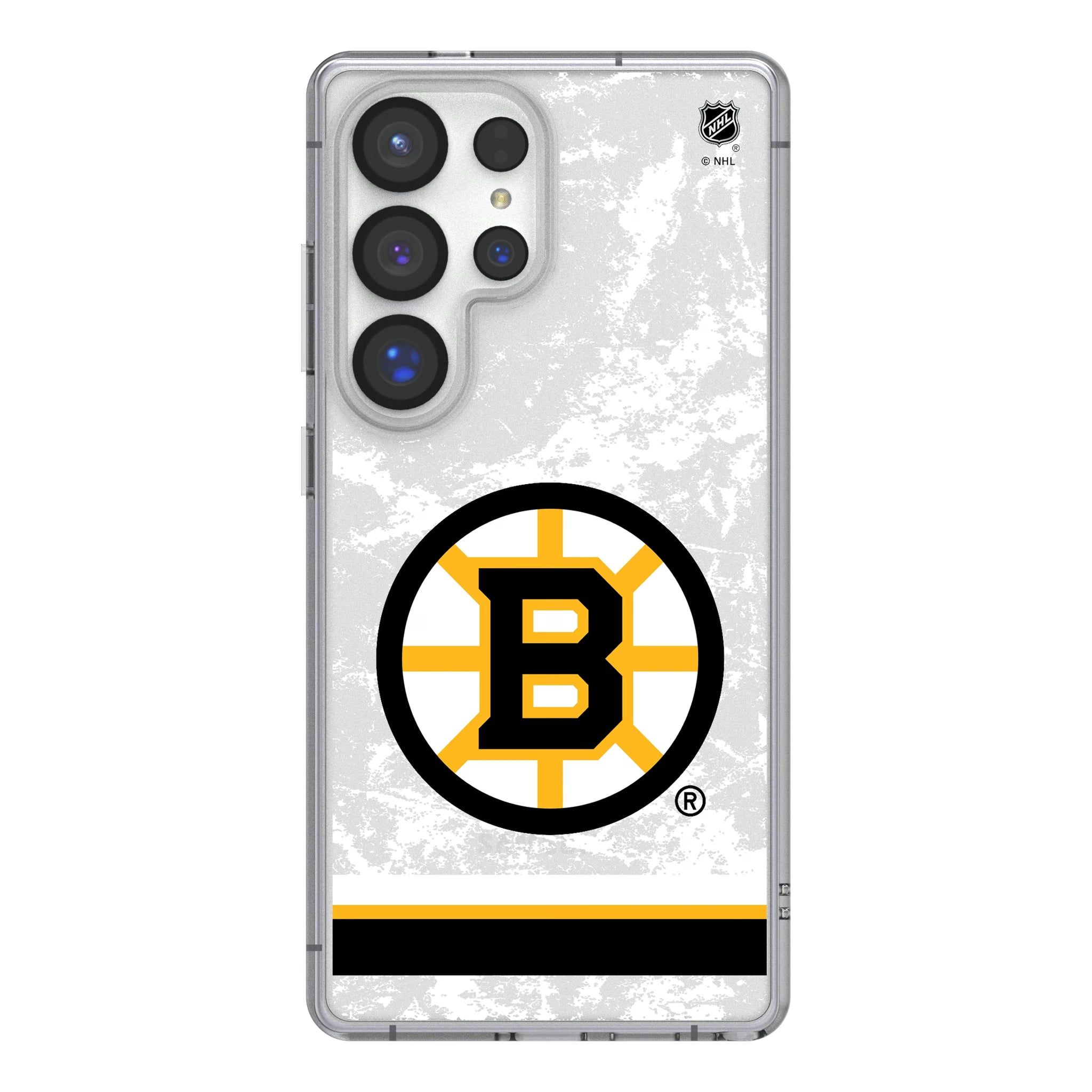 Boston Bruins Ice Stripe Galaxy Clear Phone Case for Samsung Galaxy