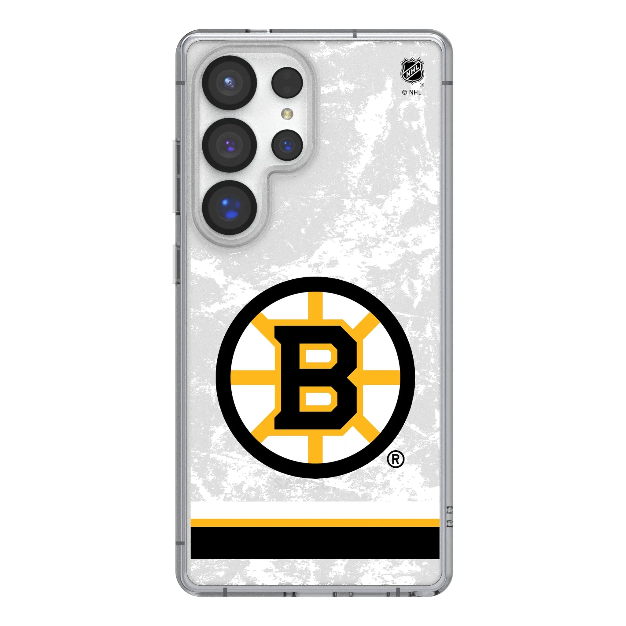 Boston Bruins Ice Stripe Galaxy Clear Phone Case for Samsung Galaxy#Device_Galaxy S25 Ultra