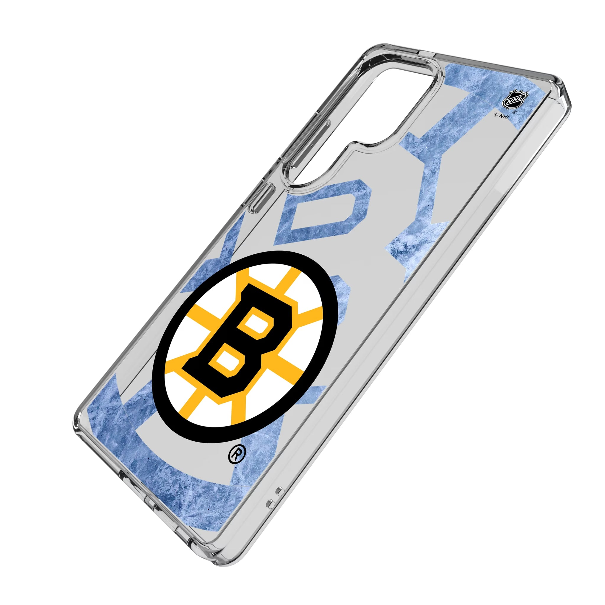 Boston Bruins Ice Tilt Galaxy Clear Phone Case for Samsung Galaxy - Isometric View