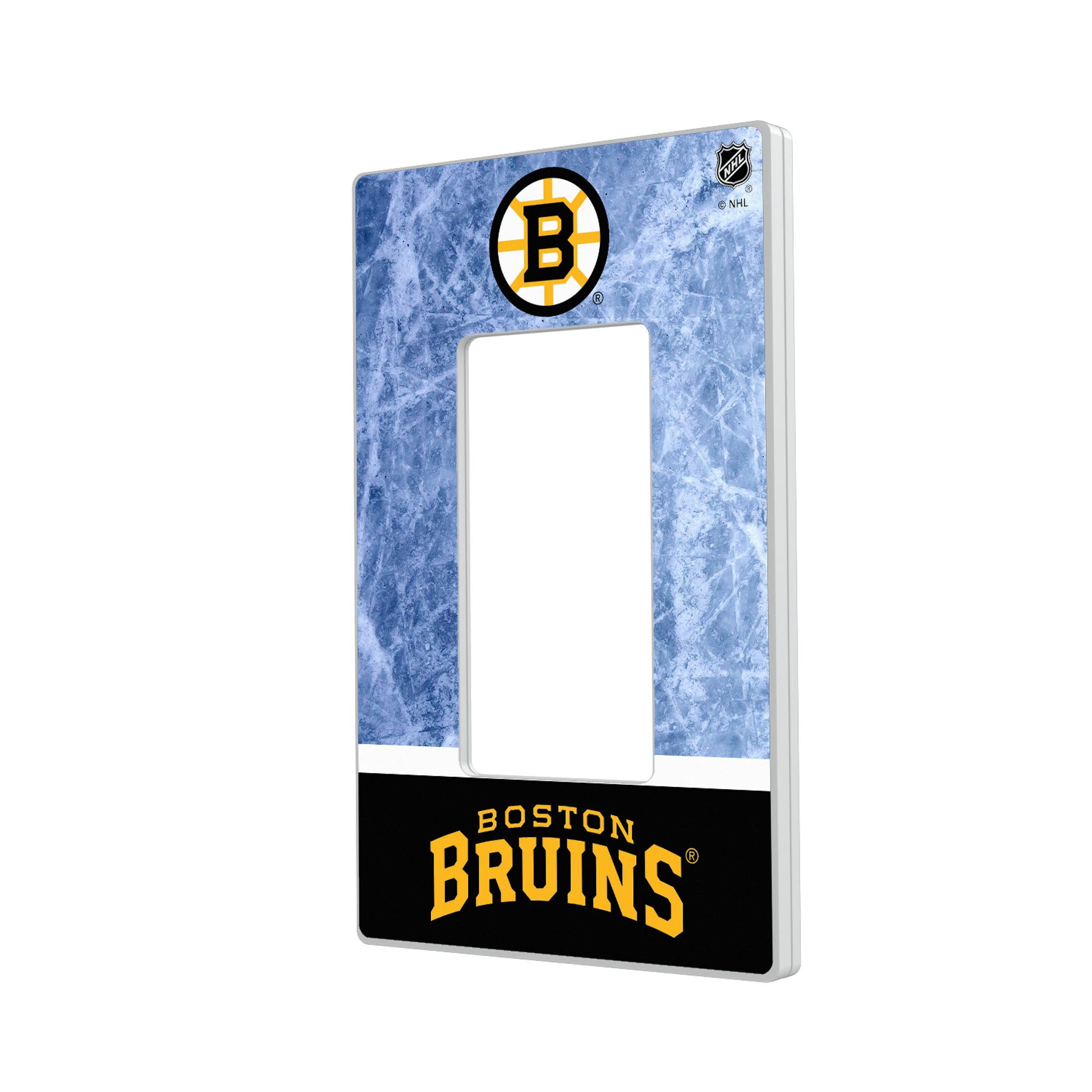 Boston Bruins Ice Wordmark Hidden-Screw Light Switch Plate#Style_Single Rocker