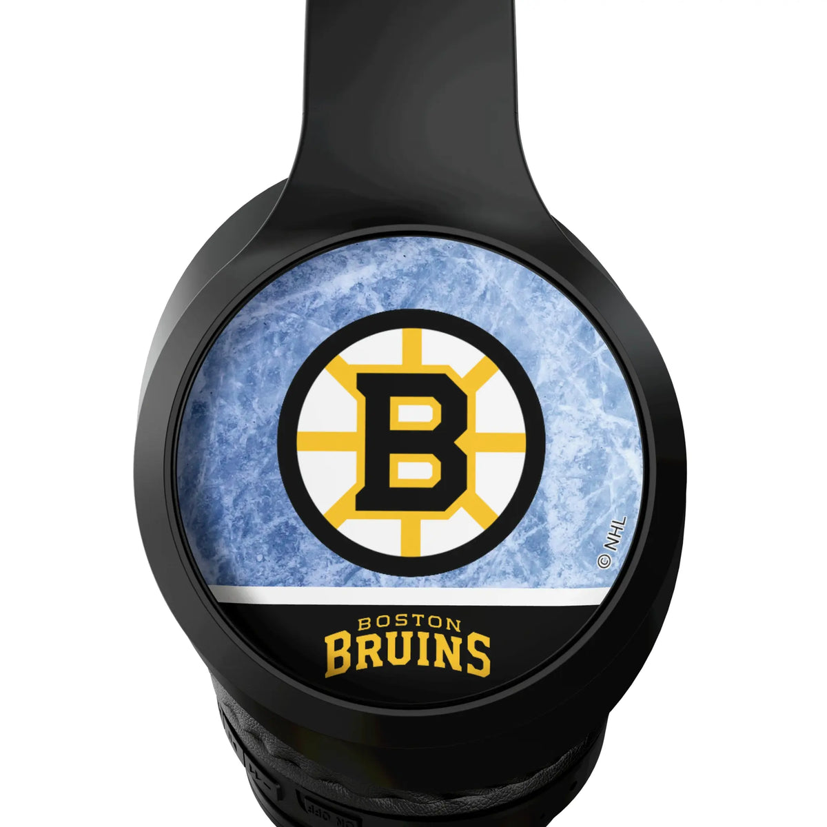 Boston Bruins Ice Wordmark Wireless Over-Ear Headphones With Case - Detail