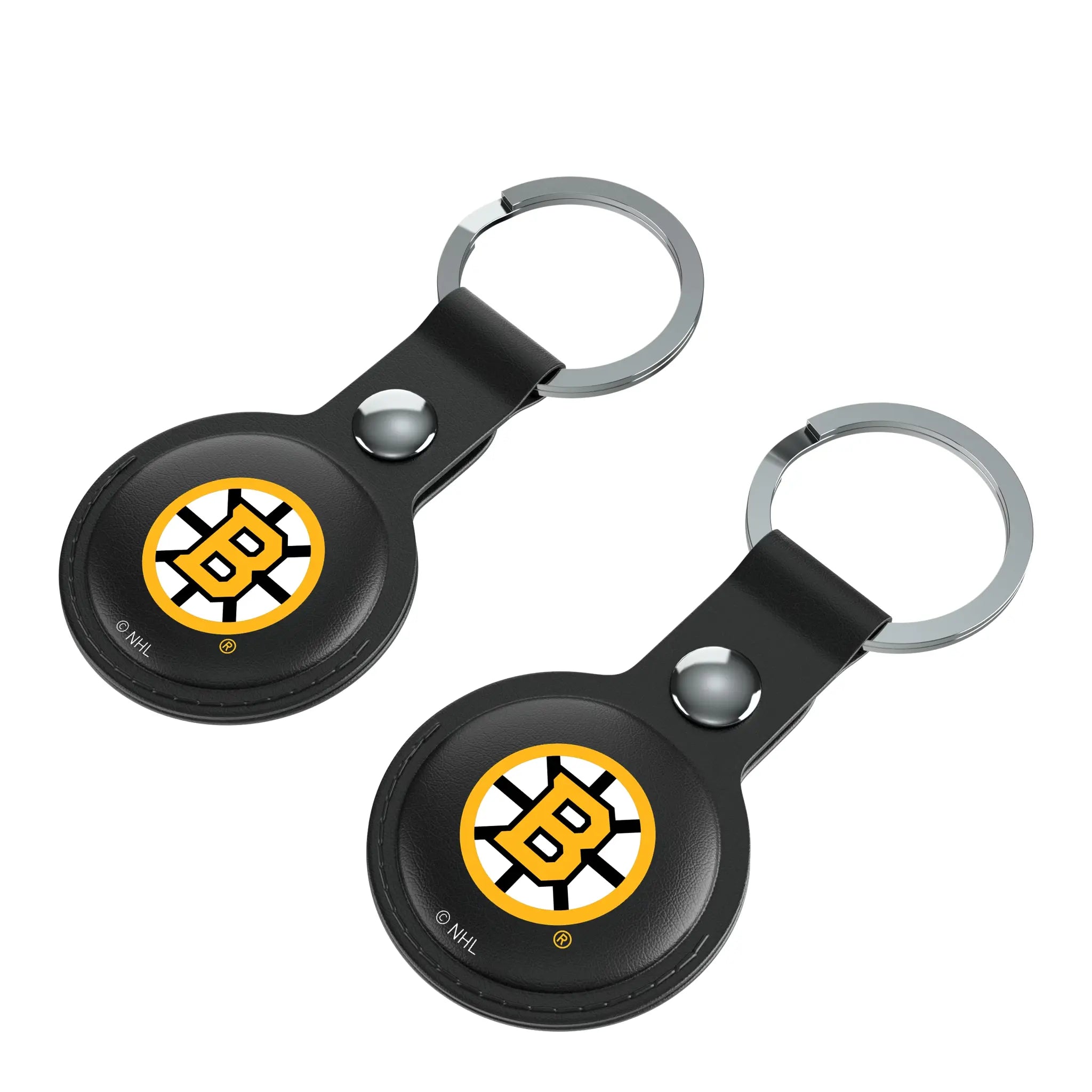 Boston Bruins Insignia AirTag Black Airtag Holder 2-Pack - Isometric View